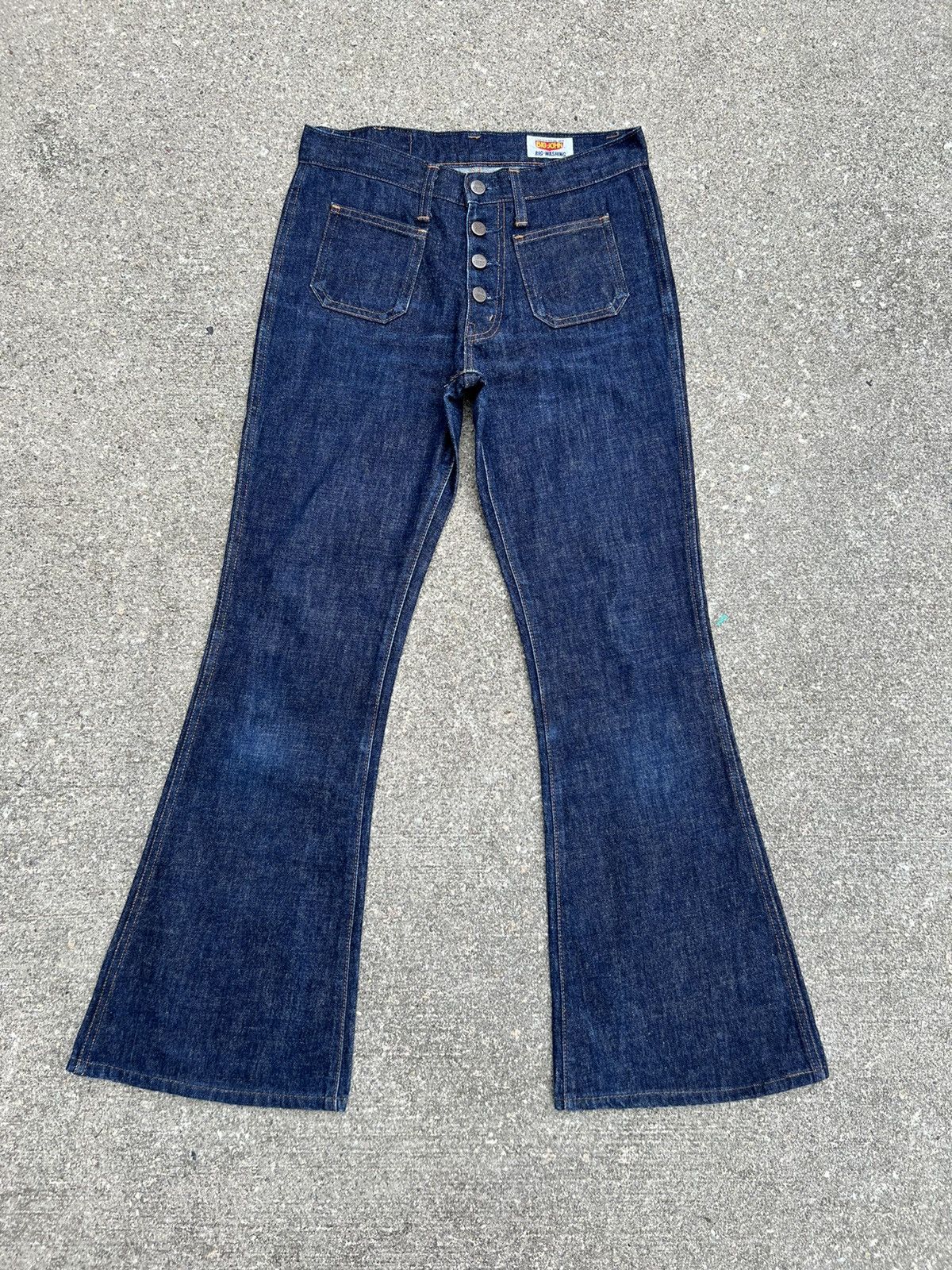 image of Big John Japan Black Tab Denim Super Flare Jeans, Men's (Size 29)