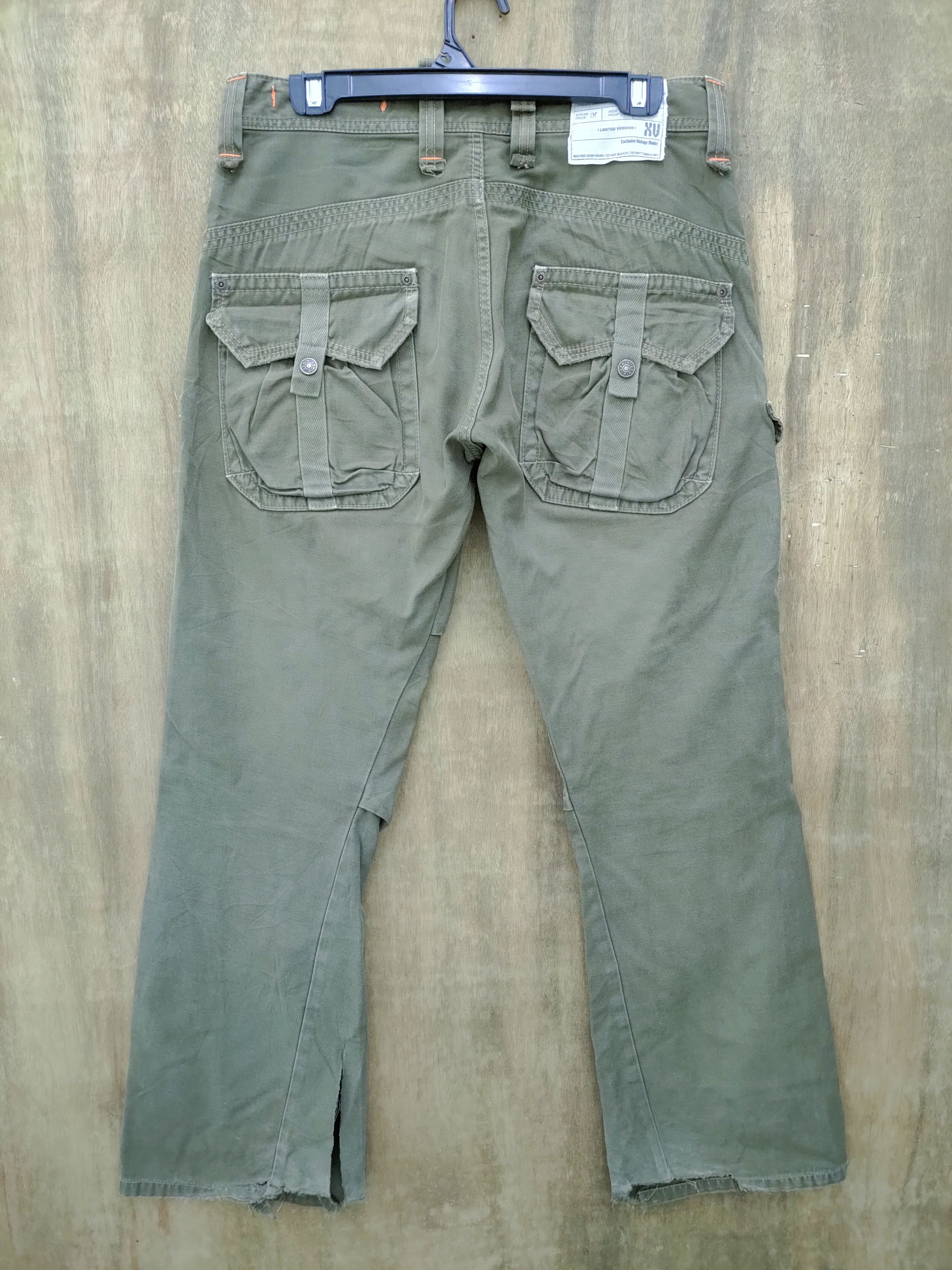 Edwin FLARE VINTAGE EDWIN FADED OLIVE GREEN CARGO PANTS Size US 31 - 4 Thumbnail