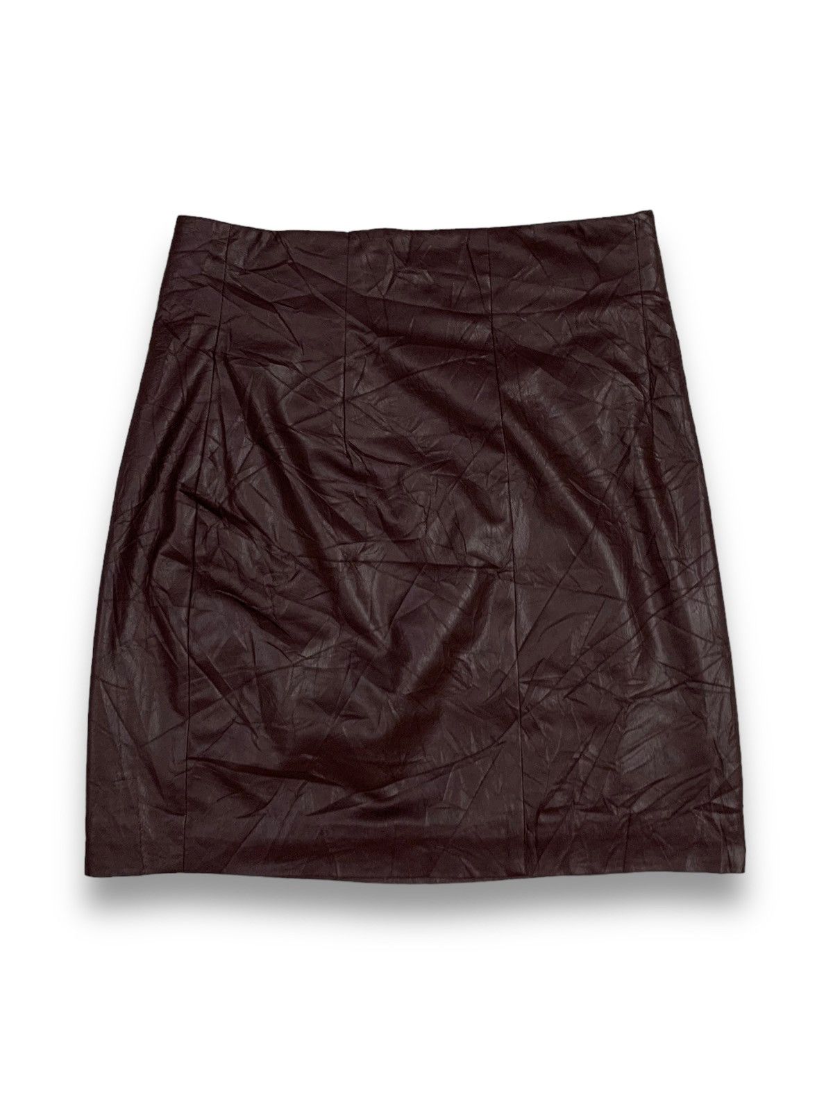 H&M H&M Burgundy PU Leather Mini Skirt Size 27" / US 4 / IT 40 - 3 Thumbnail