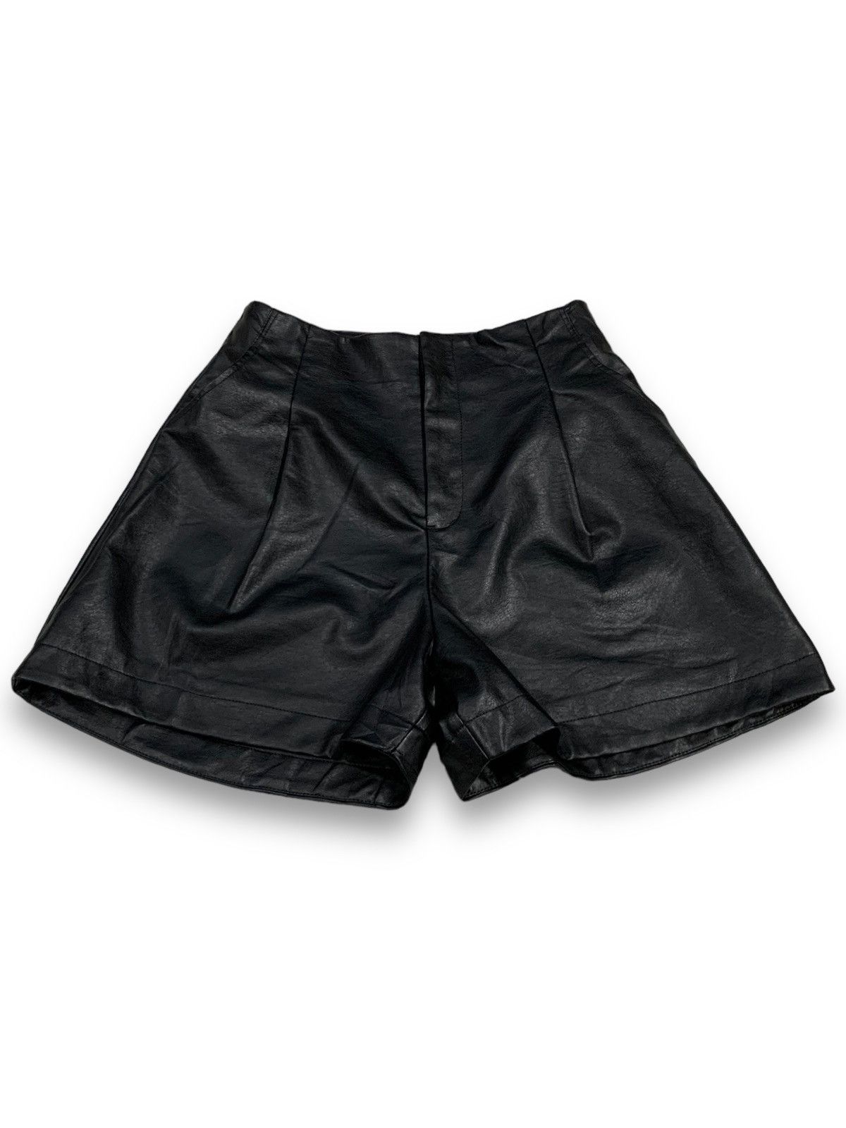 image of Grl High Waist Faux Leather Short in Black, Women's (Size 26)