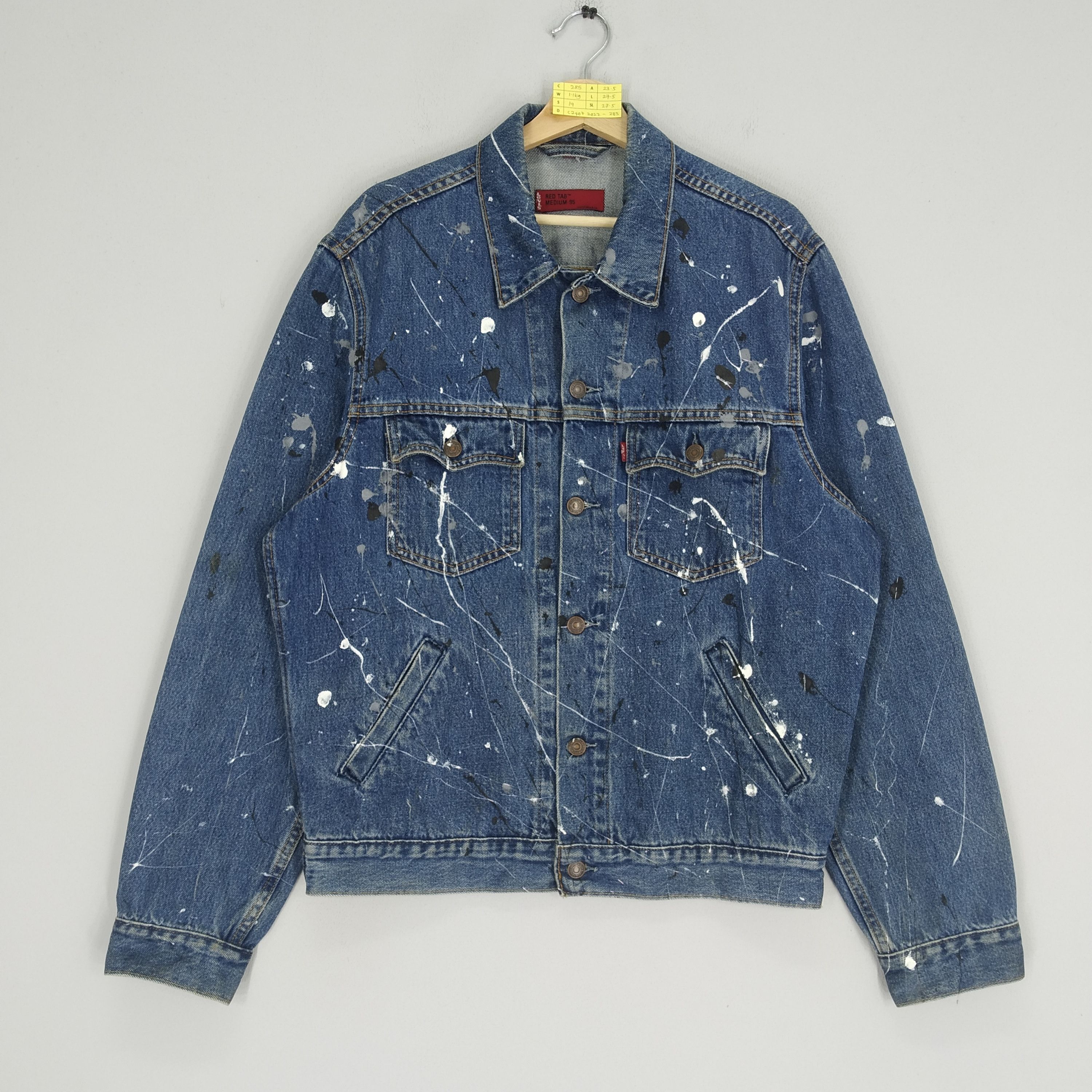Handmade Levi's Trucker Denim Jacket Jeans Handpaint Graphics Size US M / EU 48-50 / 2 - 2 Thumbnail
