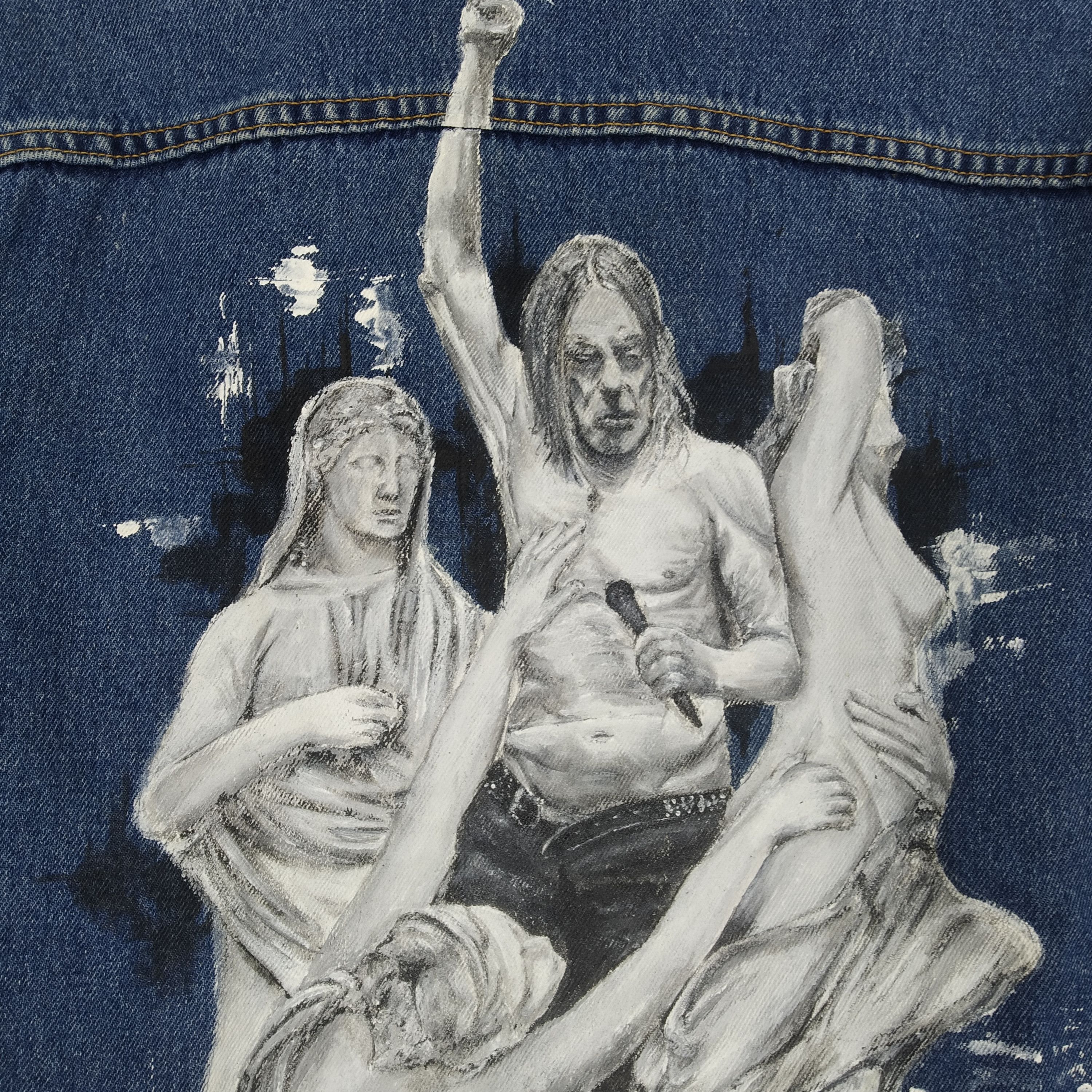 Handmade Levi's Trucker Denim Jacket Jeans Handpaint Graphics Size US M / EU 48-50 / 2 - 11 Thumbnail
