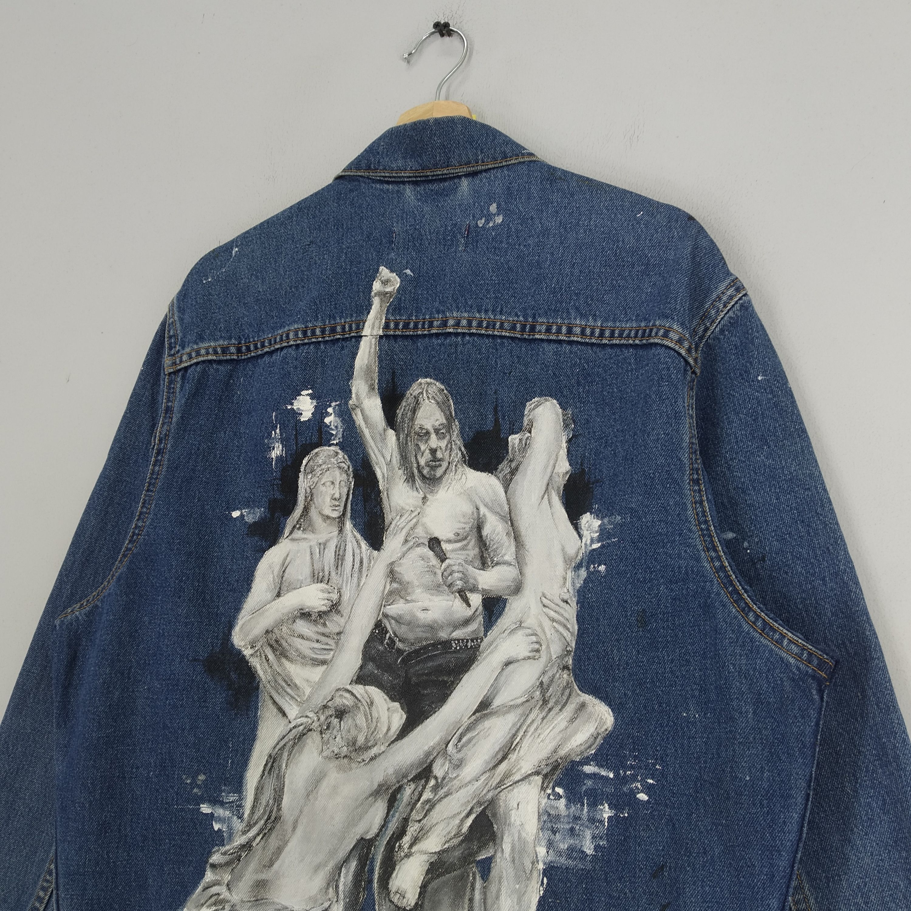 Handmade Levi's Trucker Denim Jacket Jeans Handpaint Graphics Size US M / EU 48-50 / 2 - 8 Thumbnail