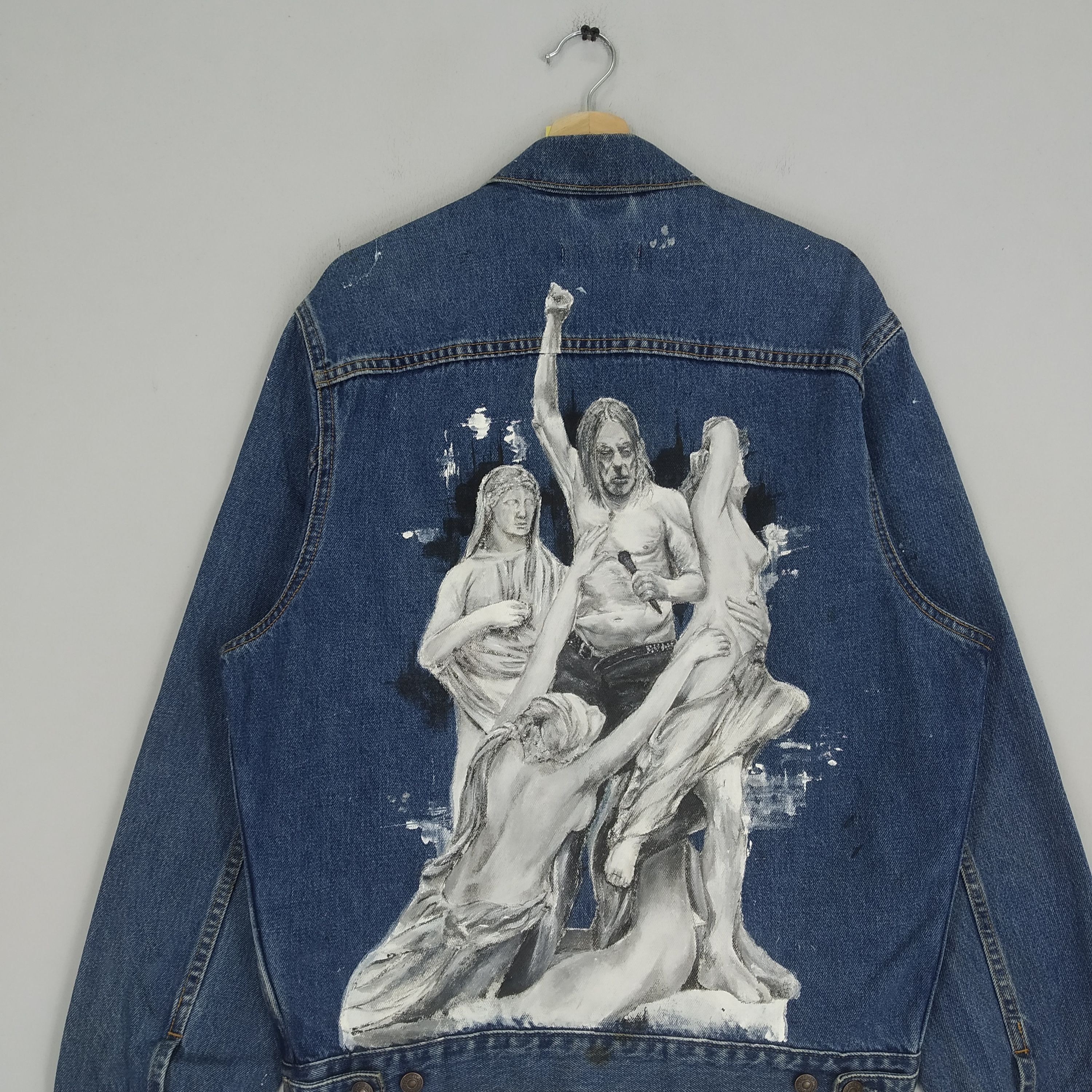 Handmade Levi's Trucker Denim Jacket Jeans Handpaint Graphics Size US M / EU 48-50 / 2 - 7 Thumbnail