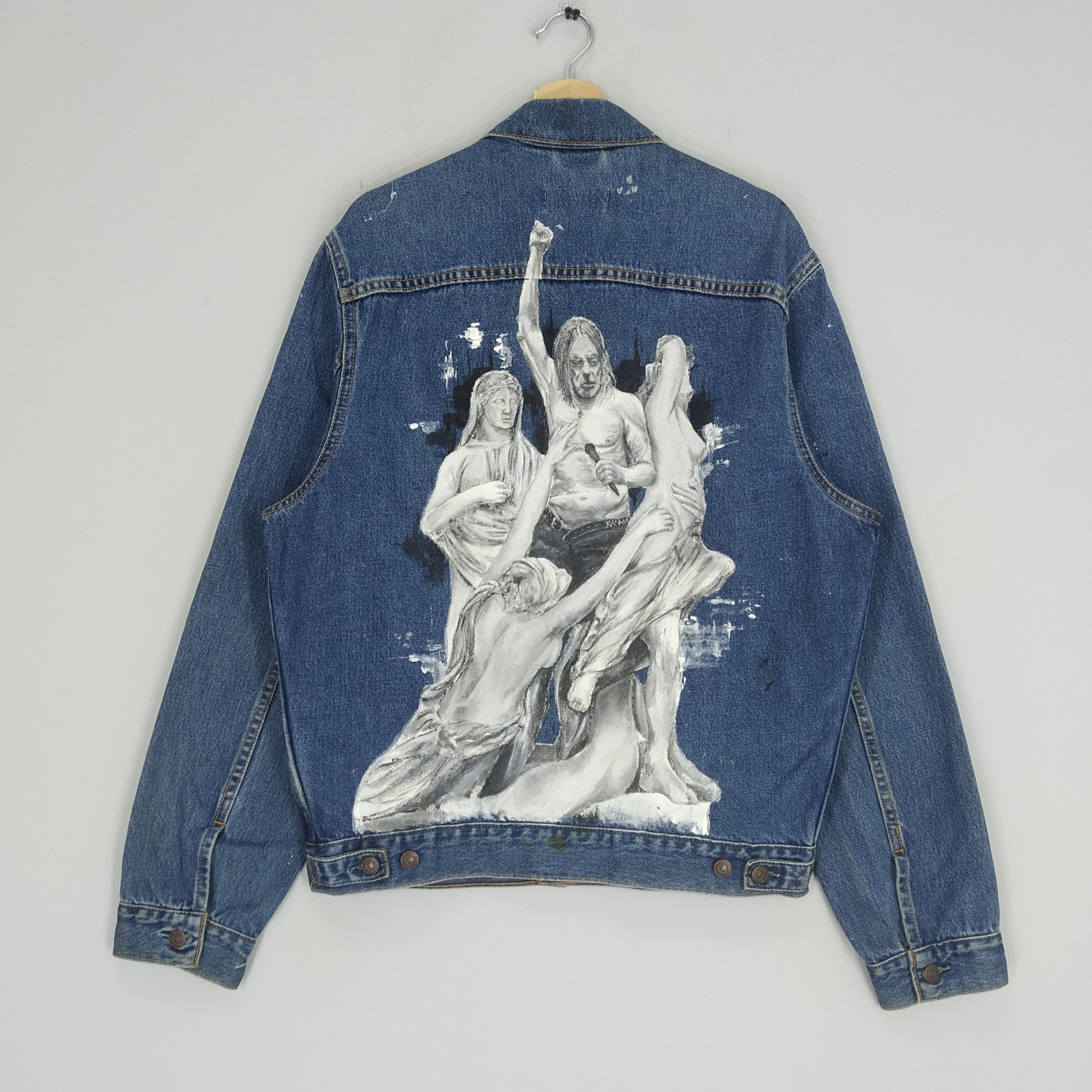 Handmade Levi's Trucker Denim Jacket Jeans Handpaint Graphics Size US M / EU 48-50 / 2 - 1 Thumbnail