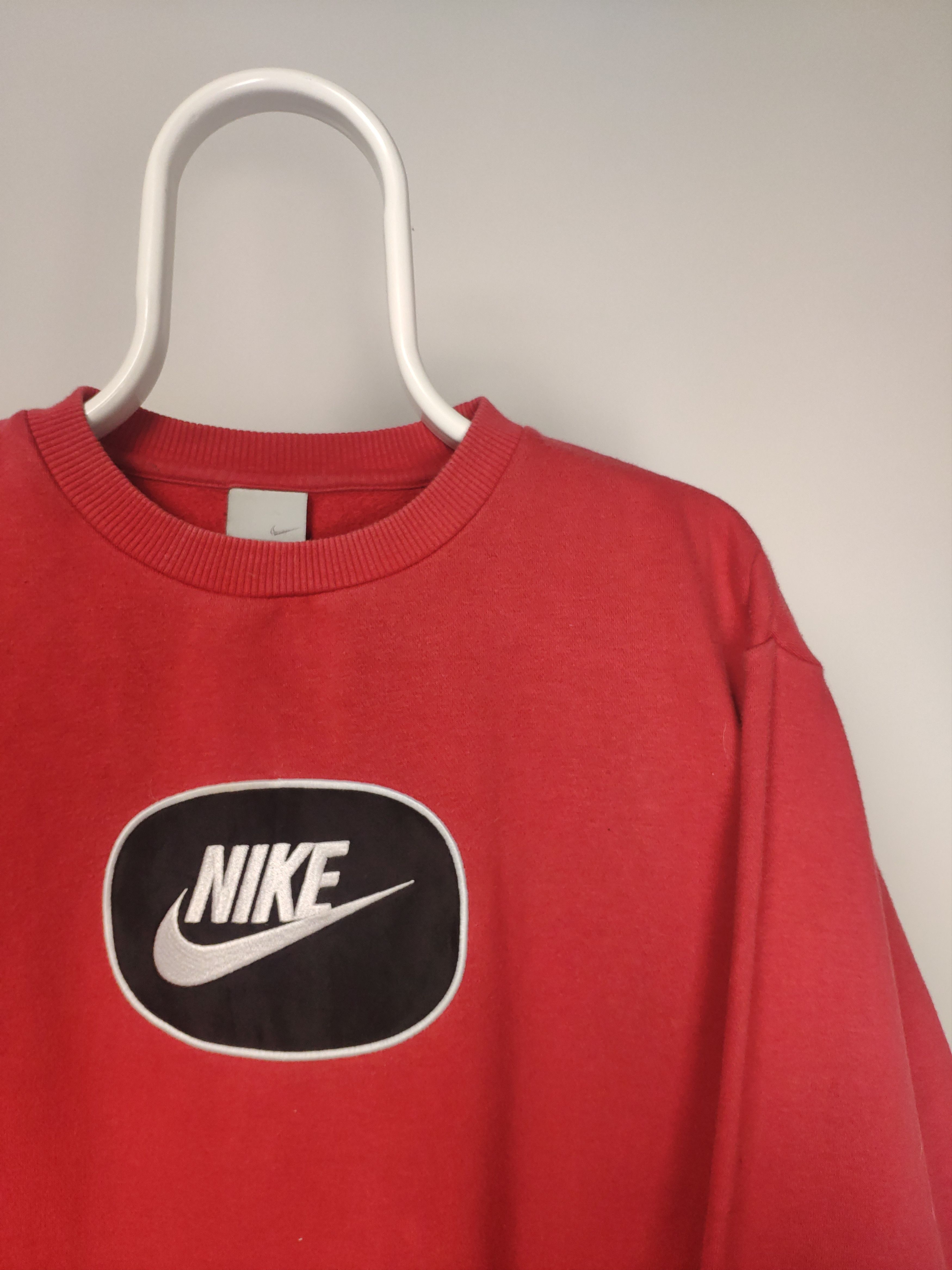 Nike × Vintage Nike vintage spellout sweatshirt red center circle logo Y2K Size US M / EU 48-50 / 2 - 4 Thumbnail