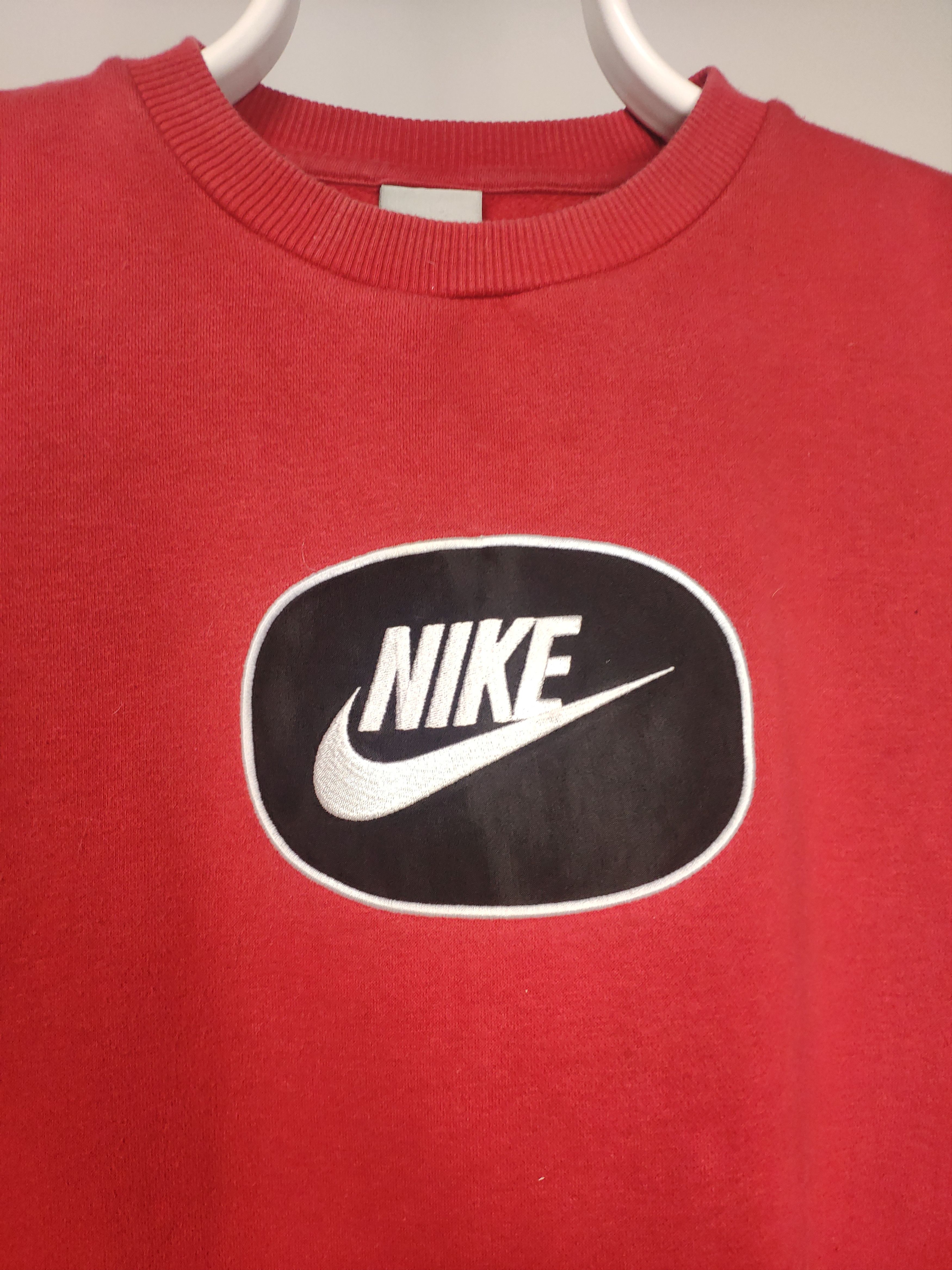 Nike × Vintage Nike vintage spellout sweatshirt red center circle logo Y2K Size US M / EU 48-50 / 2 - 3 Thumbnail