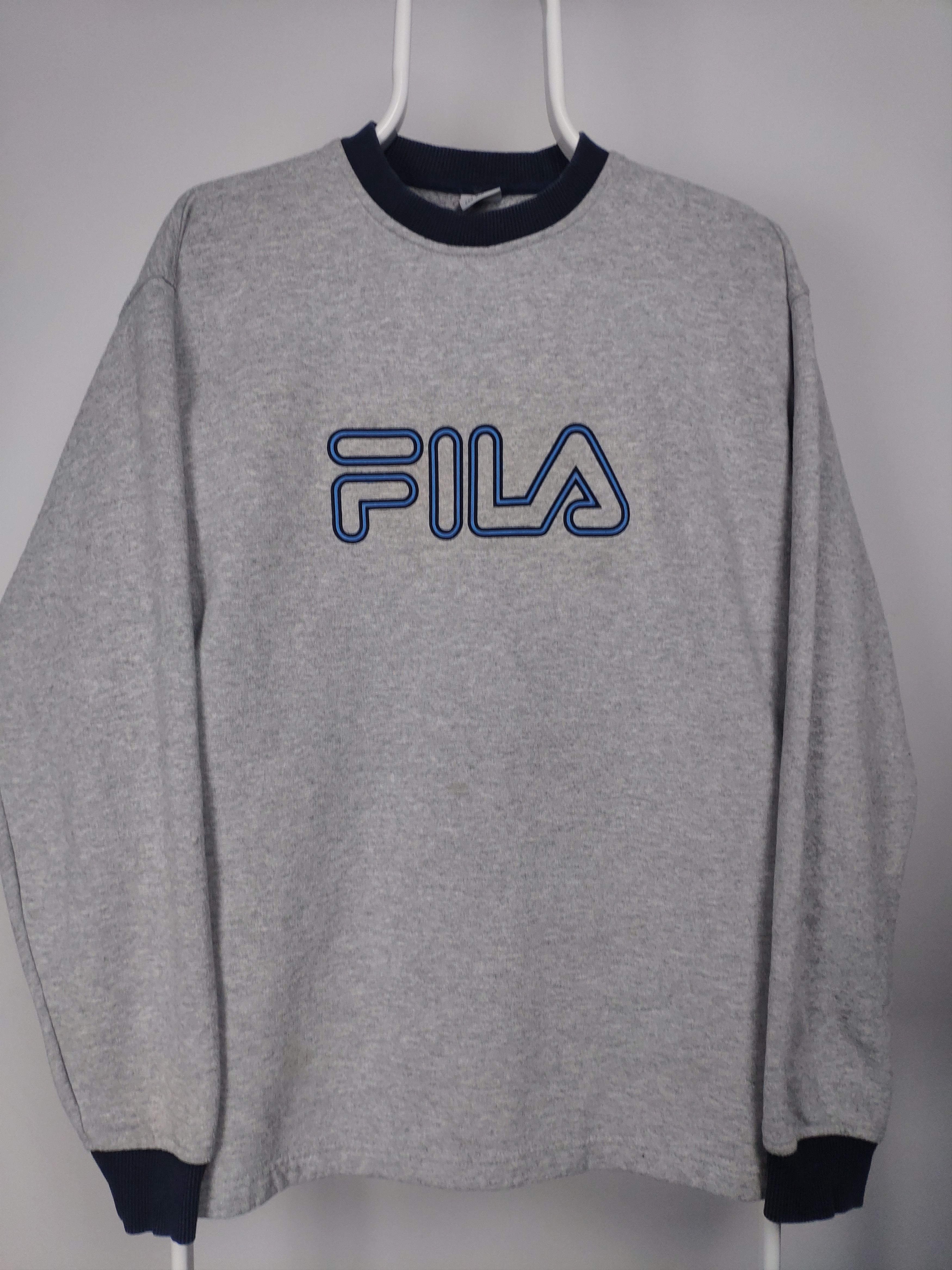 Fila × Vintage Fila vintage spellout sweatshirt blue grey Size US M / EU 48-50 / 2 - 1 Thumbnail