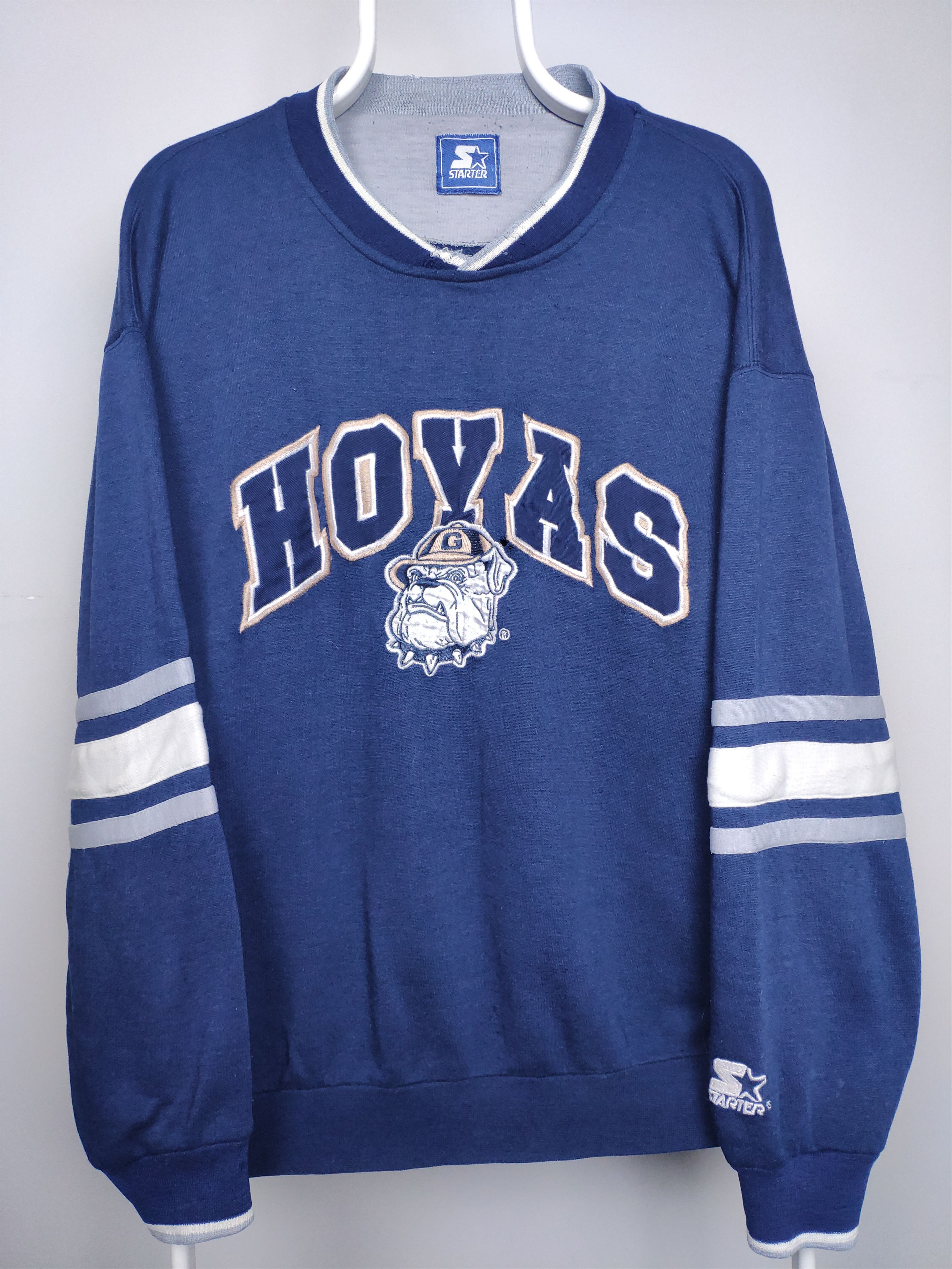 NCAA × Starter × Vintage Hoyas vintage starter sweatshirt NCAA navy big center logo Size US L / EU 52-54 / 3 - 1 Thumbnail