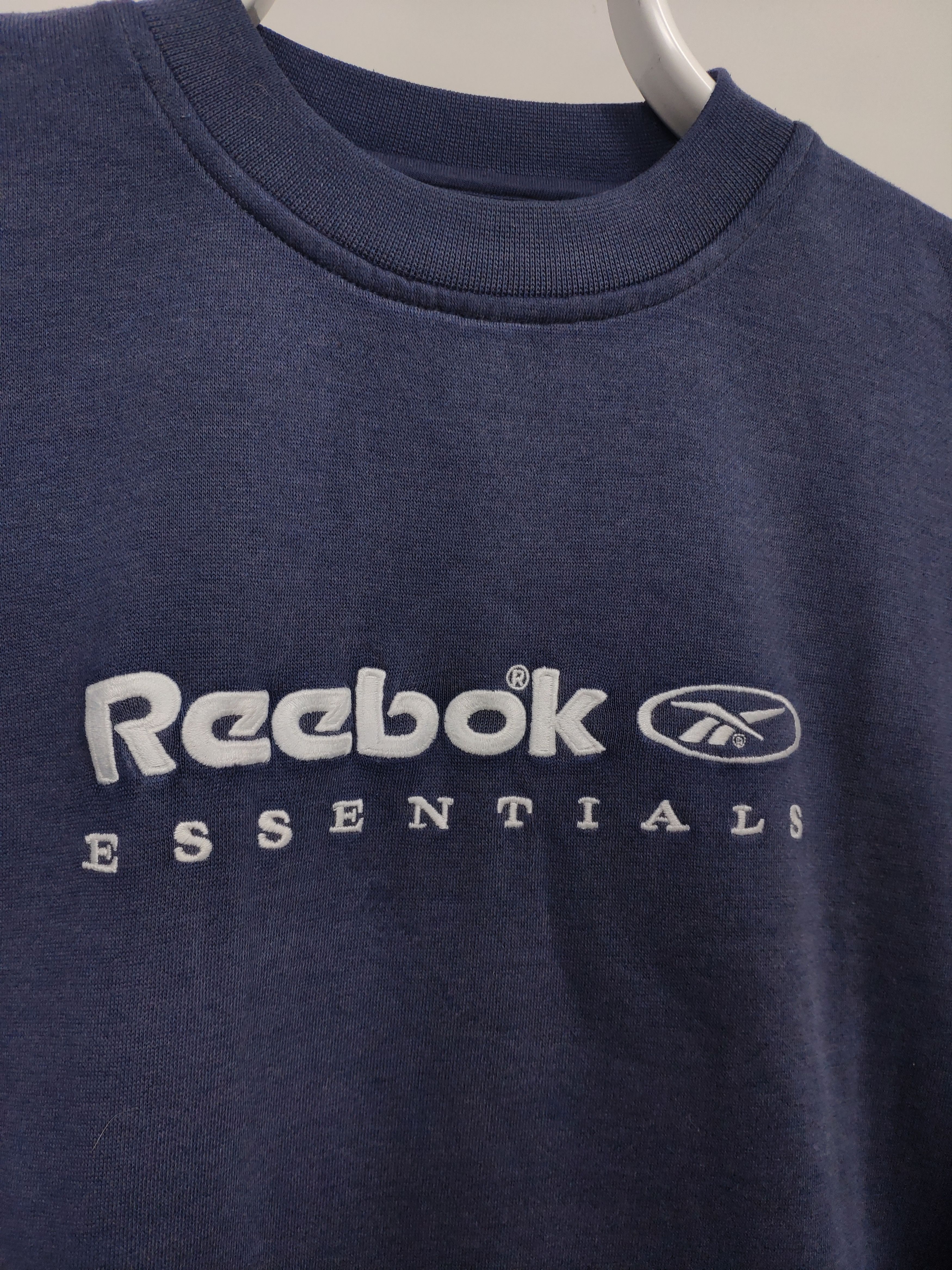 Reebok × Vintage Reebok essentials vintage spellout sweatshirt navy white Size US S / EU 44-46 / 1 - 2 Thumbnail