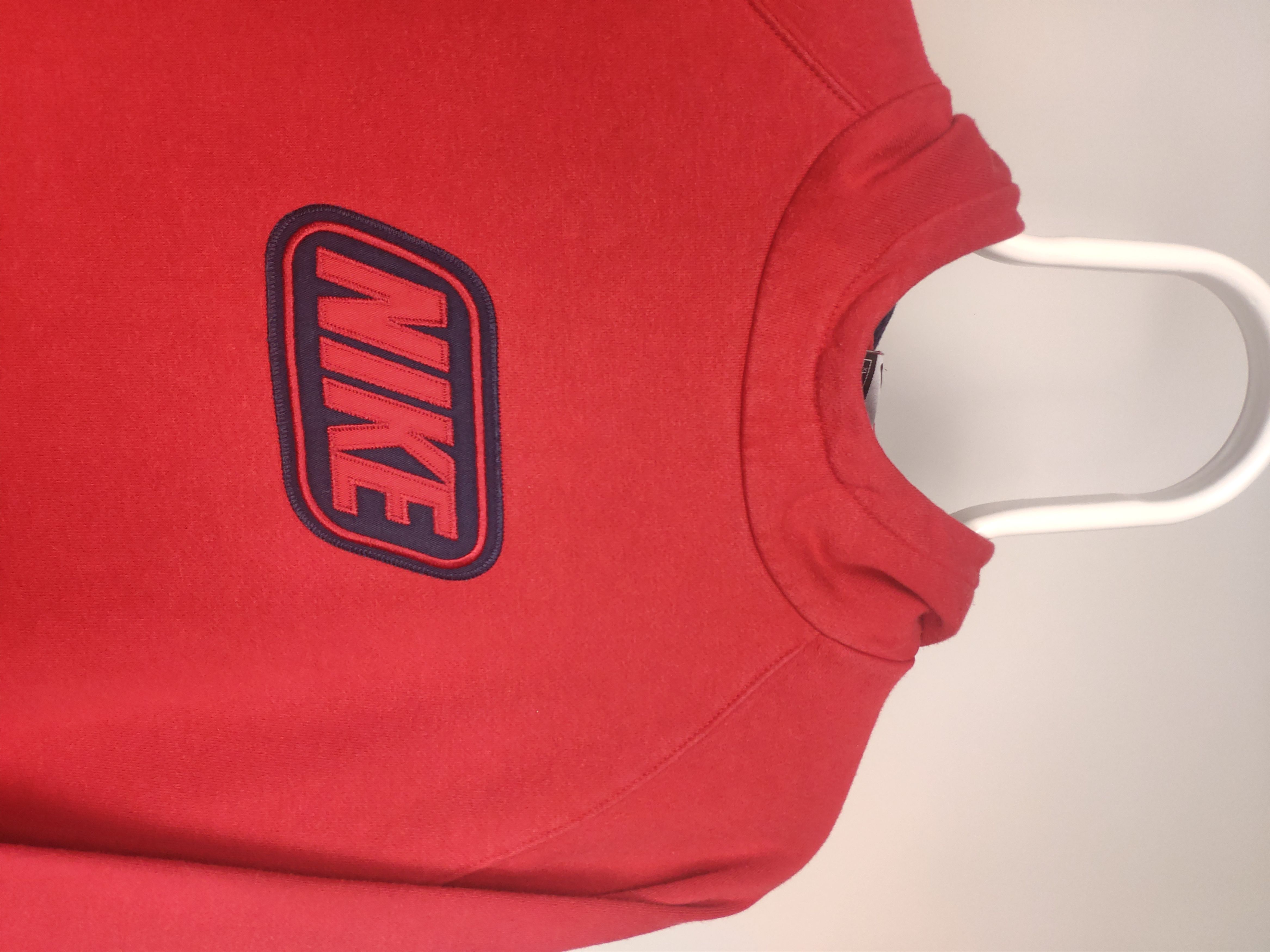Nike × Vintage Nike vintage spellout hoodie red sweatshirt center logo Size US M / EU 48-50 / 2 - 2 Thumbnail