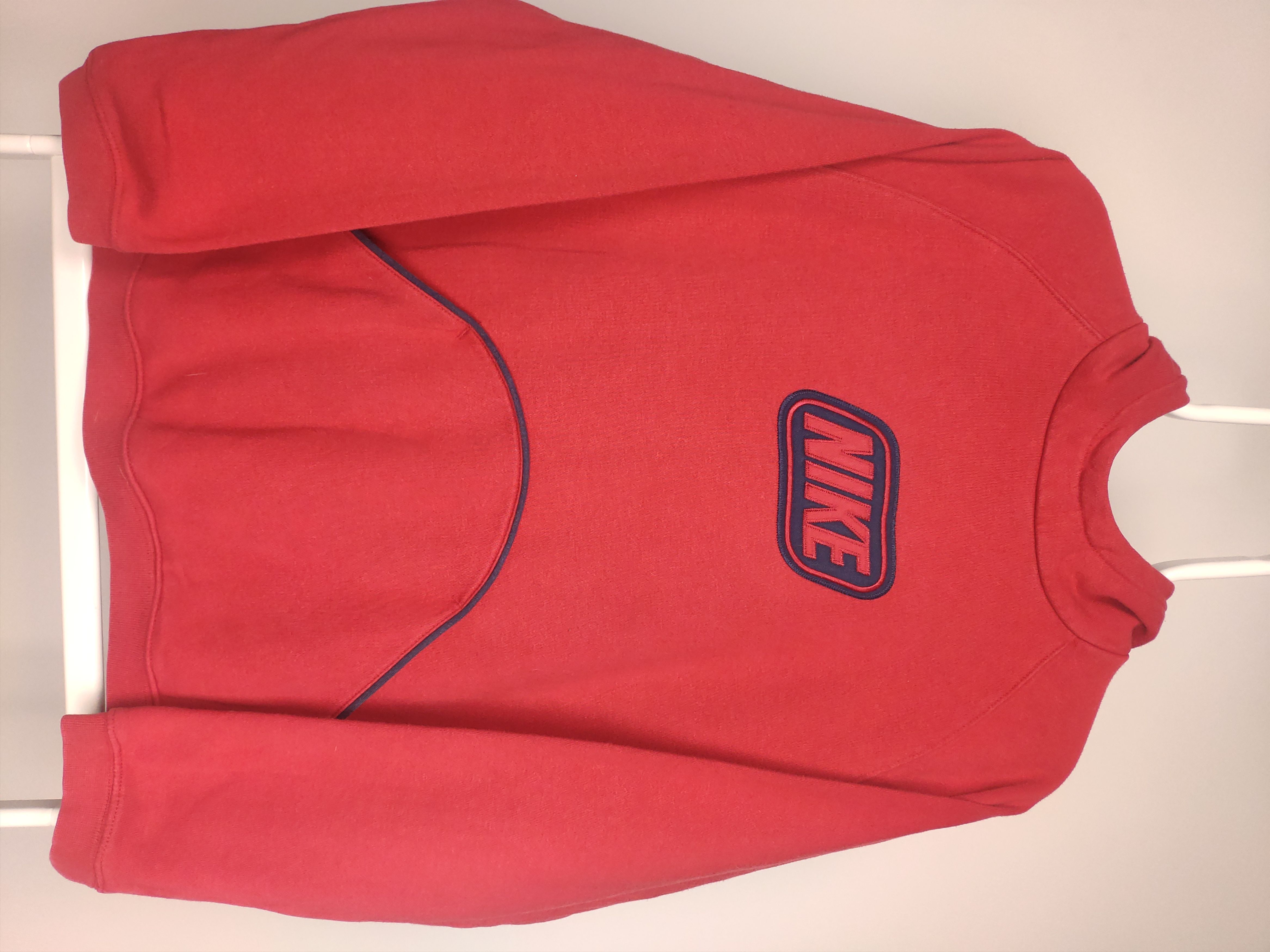 Nike × Vintage Nike vintage spellout hoodie red sweatshirt center logo Size US M / EU 48-50 / 2 - 1 Thumbnail