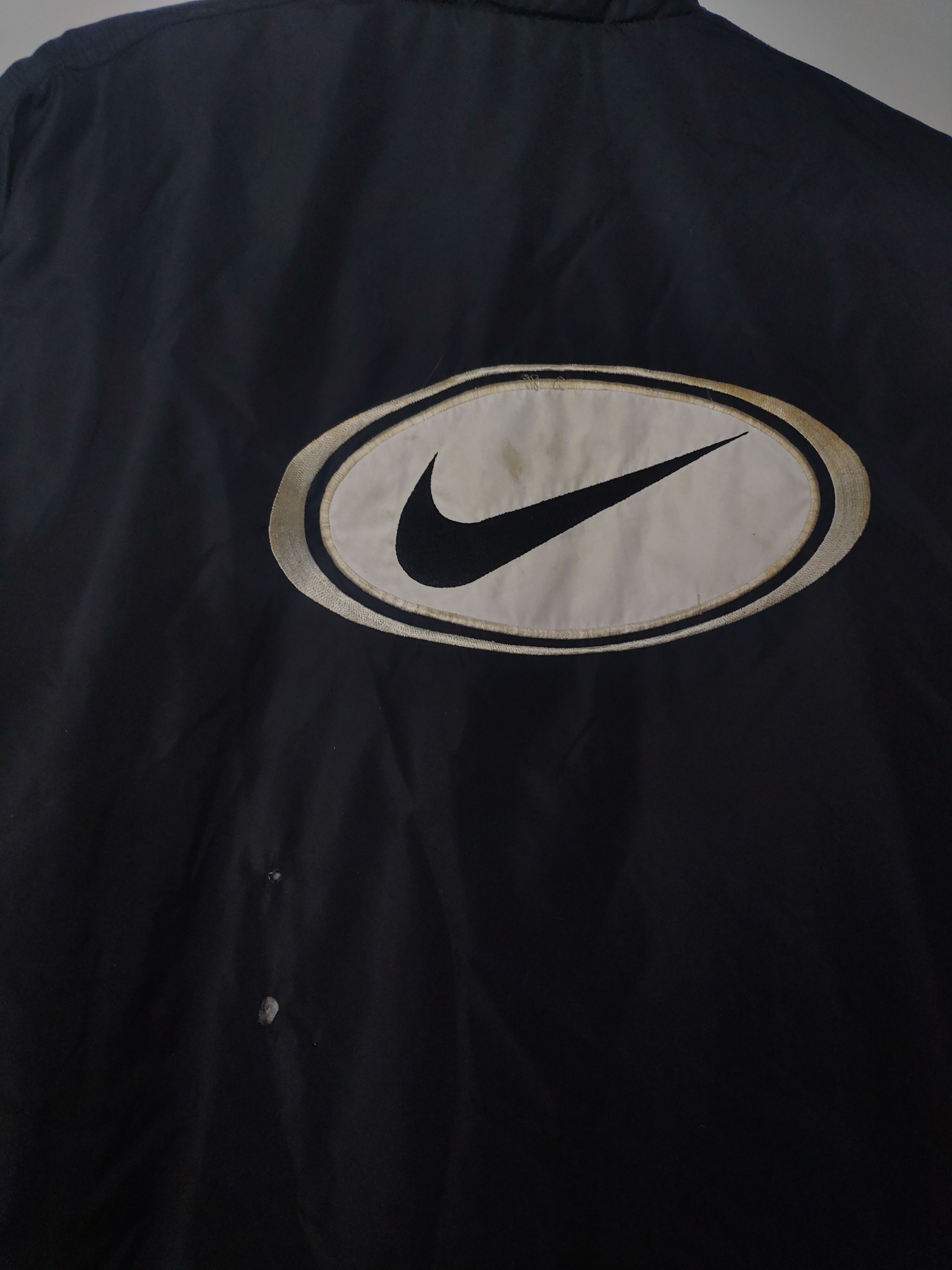 Nike × Vintage Nike vintage big center swoosh jacket parka 90s black Size US XXL / EU 58 / 5 - 9 Thumbnail
