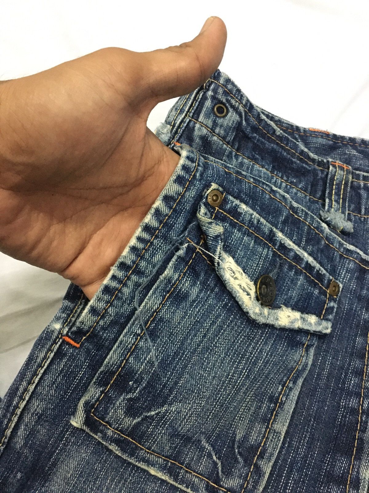 Edwin × Japanese Brand Edwin Bushpant Flare Distressed Denim pants Size US 31 - 7 Thumbnail