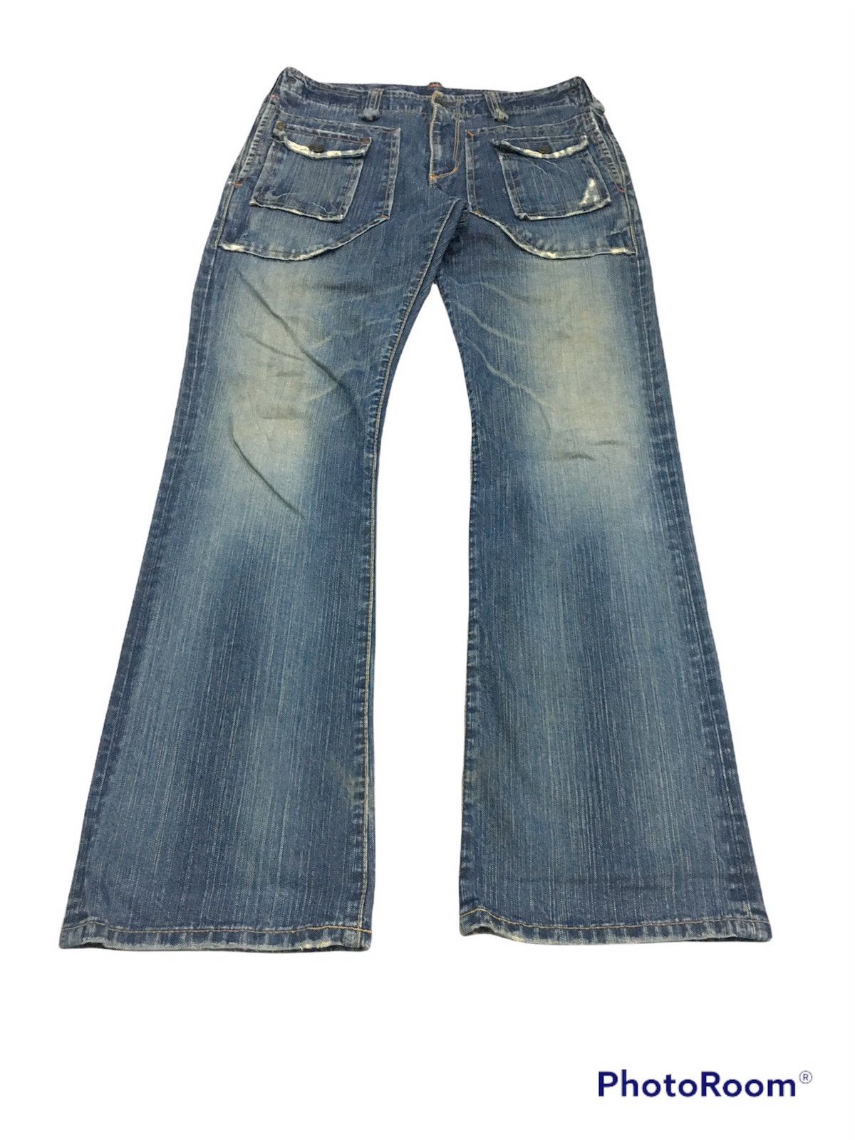 Edwin × Japanese Brand Edwin Bushpant Flare Distressed Denim pants Size US 31 - 2 Thumbnail