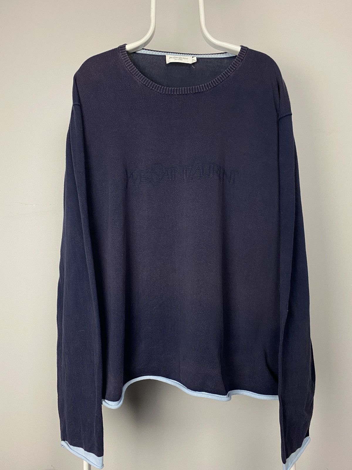 Vintage × Yves Saint Laurent Yves Saint Laurent Vintage spell out sweater YSL knit Size US XXL / EU 58 / 5 - 2 Thumbnail