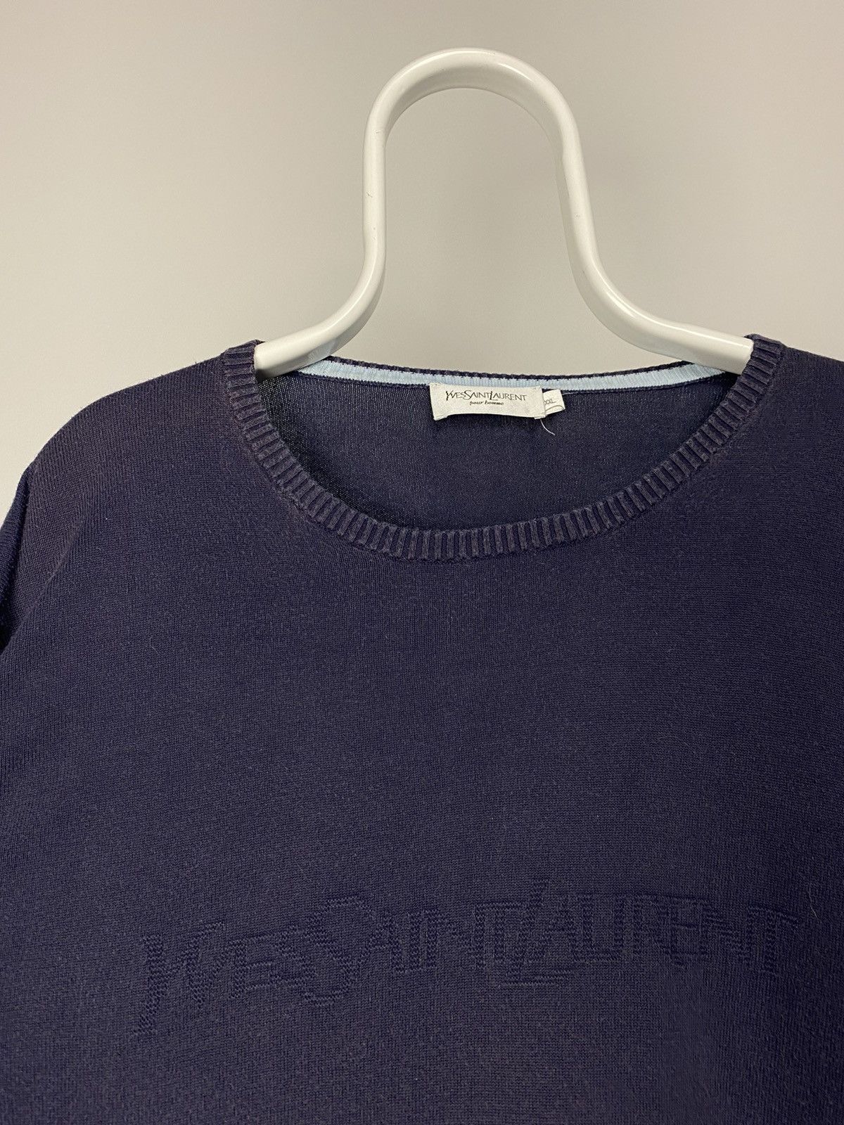 Vintage × Yves Saint Laurent Yves Saint Laurent Vintage spell out sweater YSL knit Size US XXL / EU 58 / 5 - 1 Thumbnail