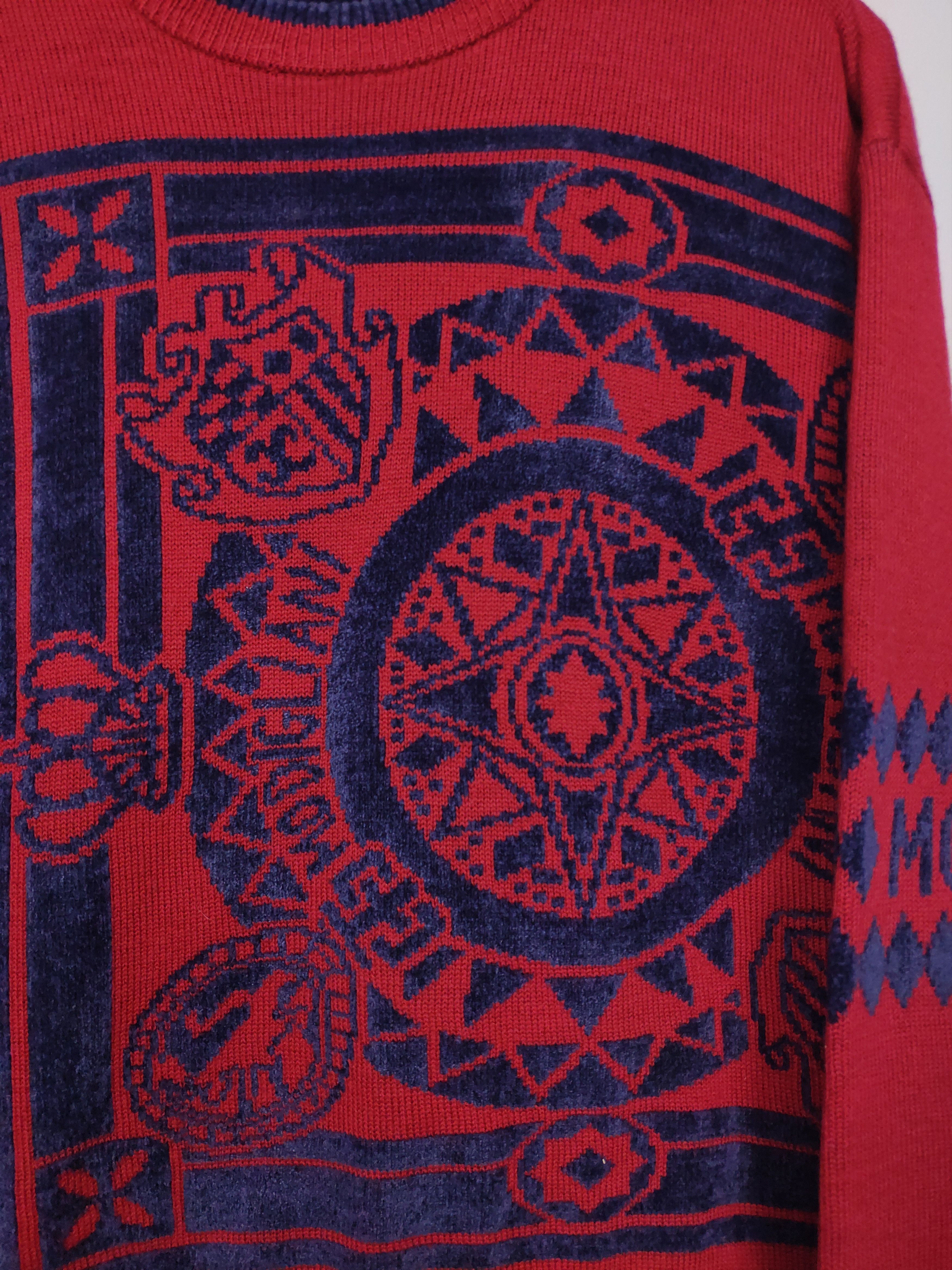 Designer Modigliani Italian Designer sweater african red Coogi style Size US L / EU 52-54 / 3 - 2 Thumbnail