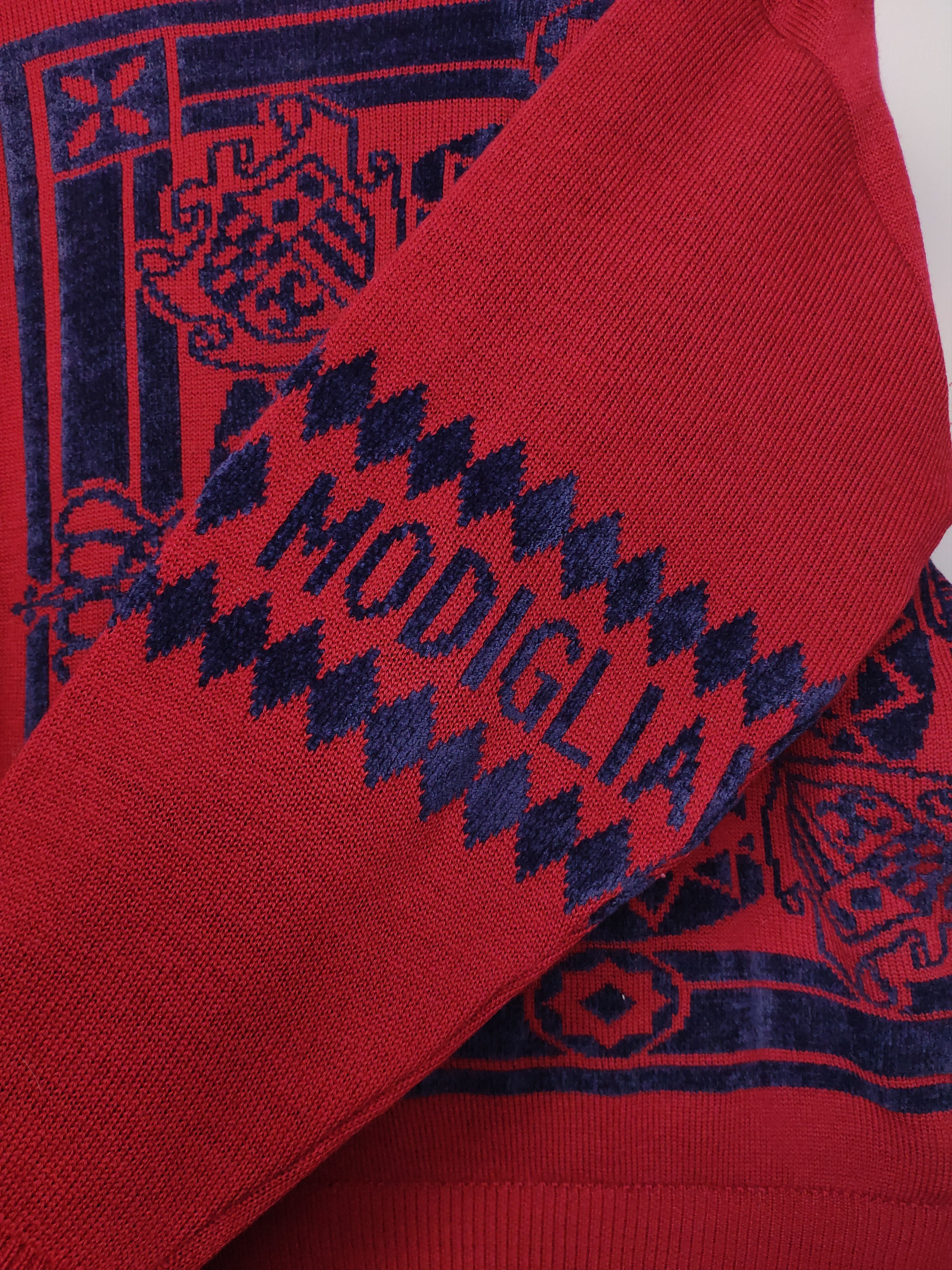 Designer Modigliani Italian Designer sweater african red Coogi style Size US L / EU 52-54 / 3 - 3 Thumbnail