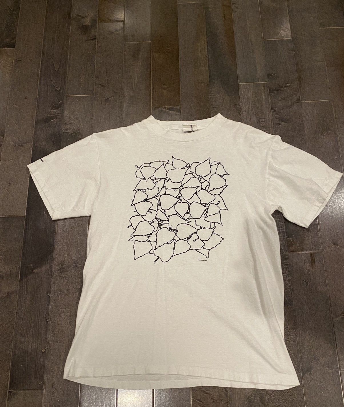 image of 1997 General Research Leaf T-Shirt in White, Men's (Size Medium)