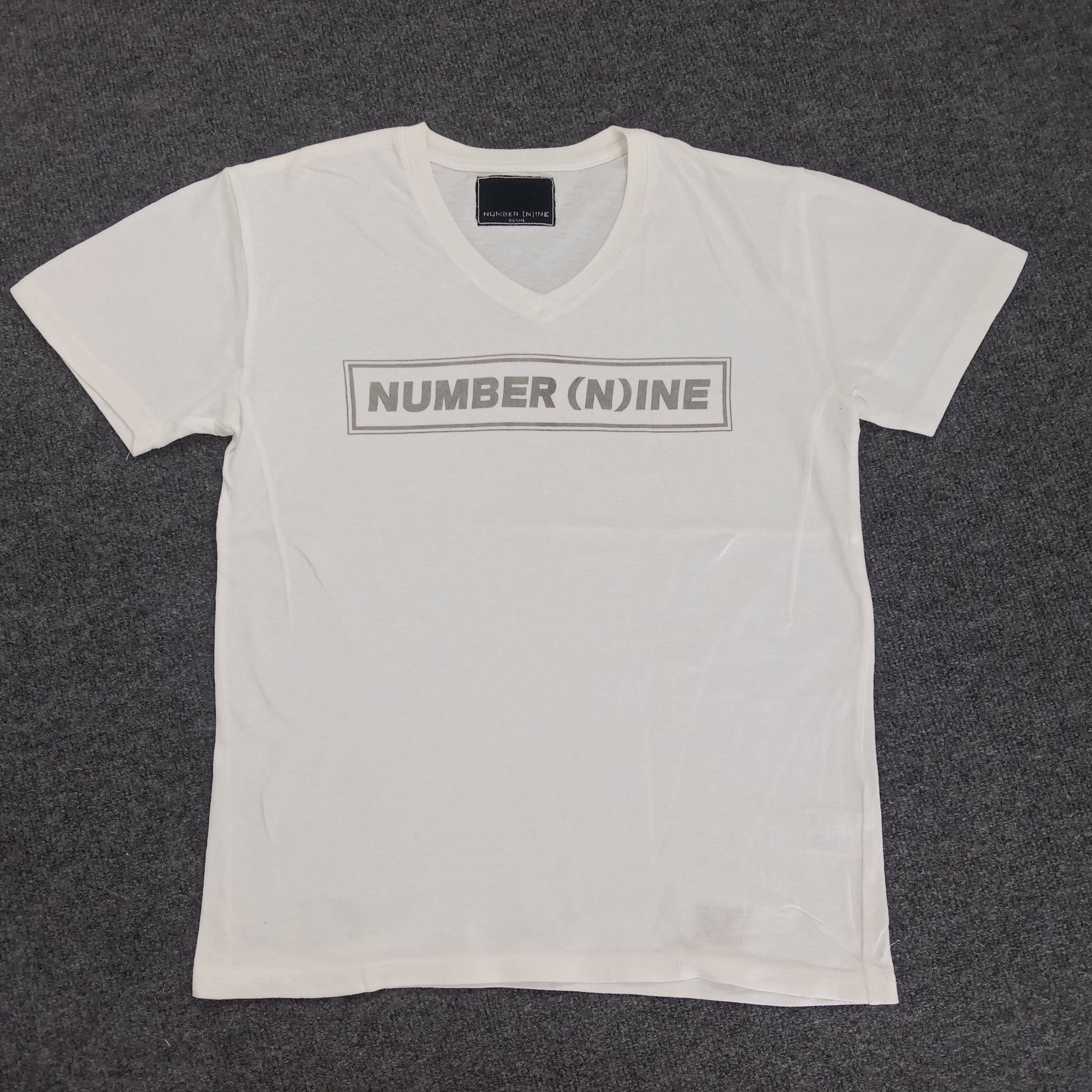 Japanese Brand Number Nine Japanese Brand Spell Out V Neck T-Shirt Size US S / EU 44-46 / 1 - 1 Thumbnail