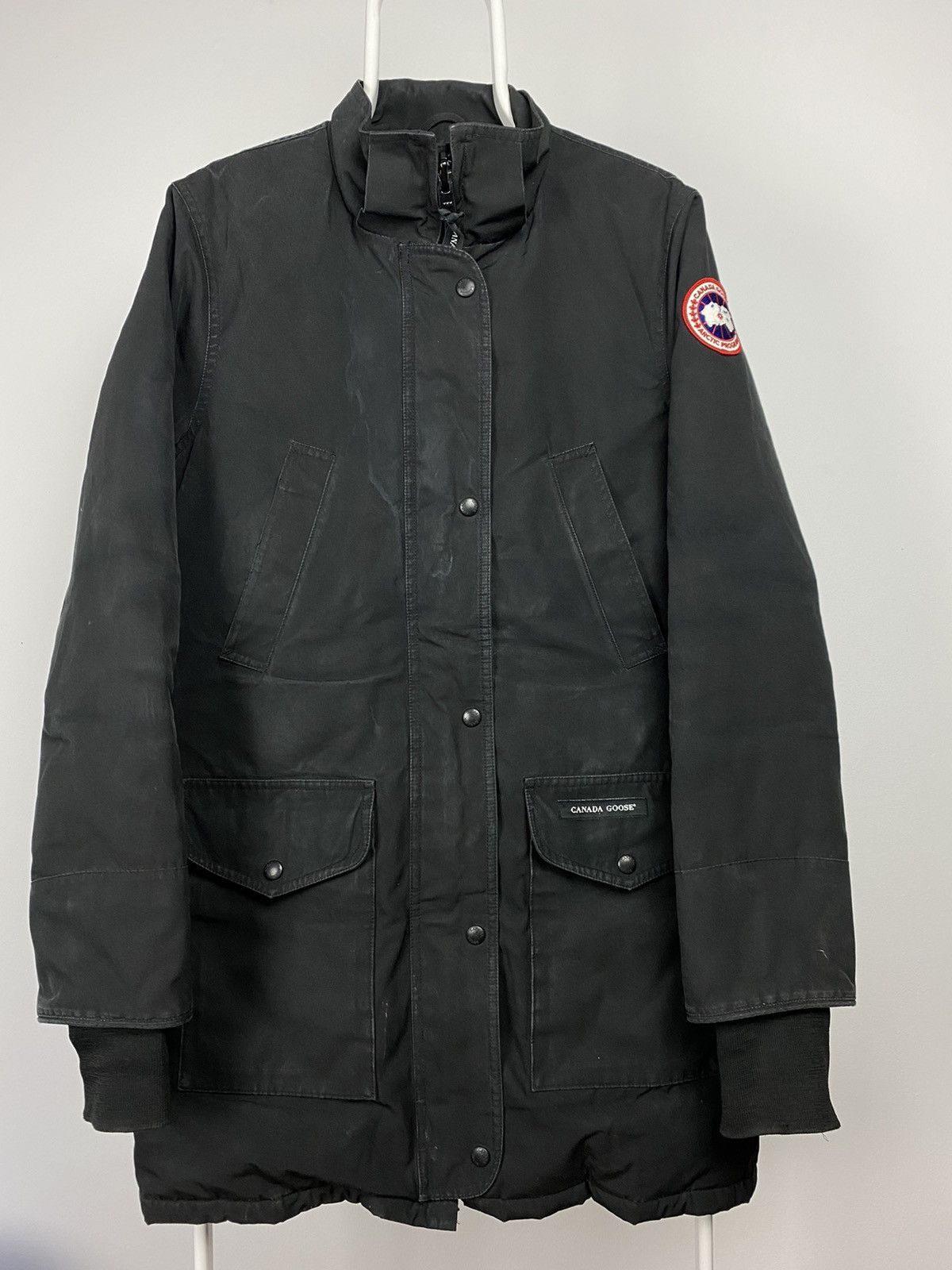 image of Canada Goose Trillium Parka Jacket Black Puffer, Men's (Size Small)