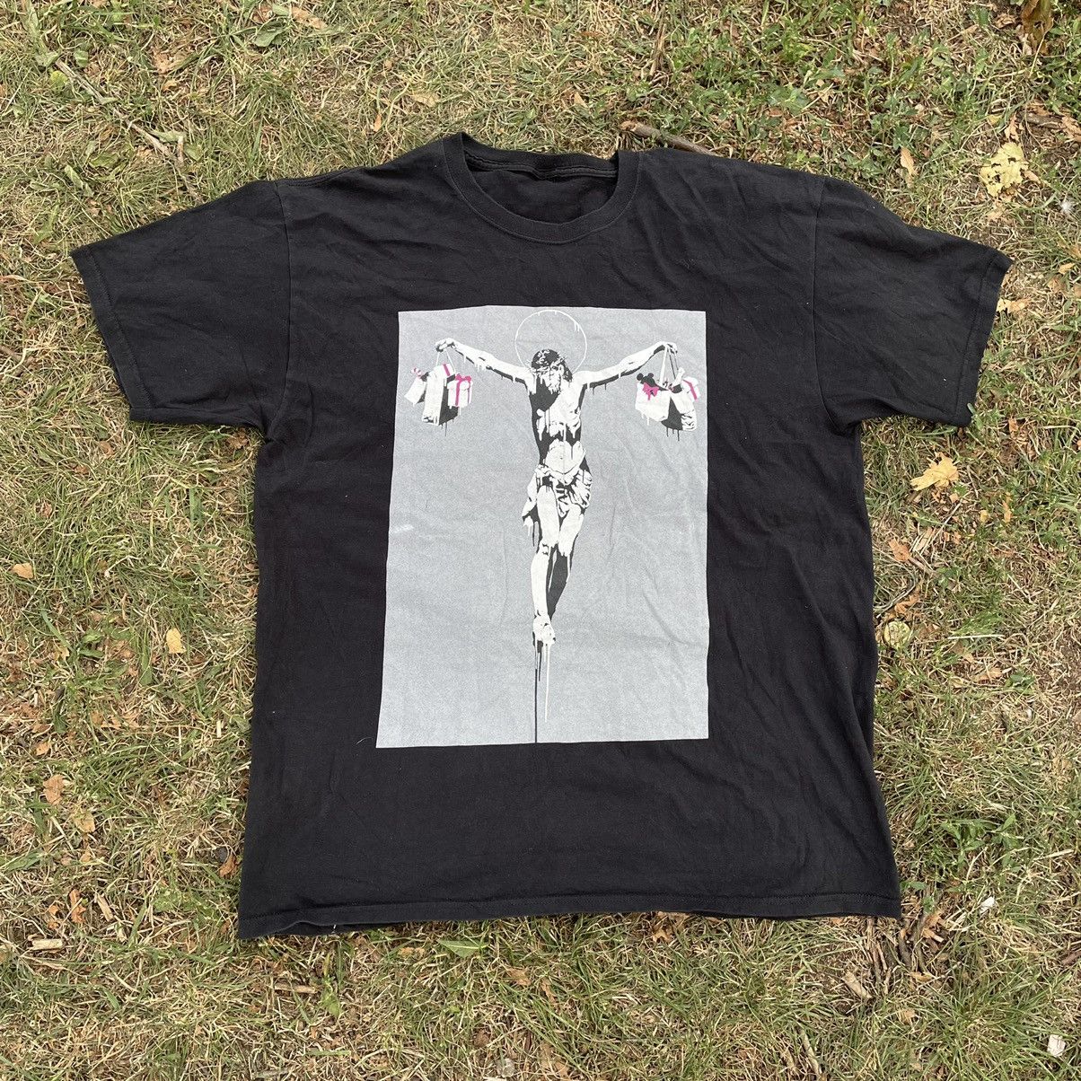Vintage Vintage 90s God Religion Tee Art Band Rock Streetwear Size US L / EU 52-54 / 3 - 1 Thumbnail