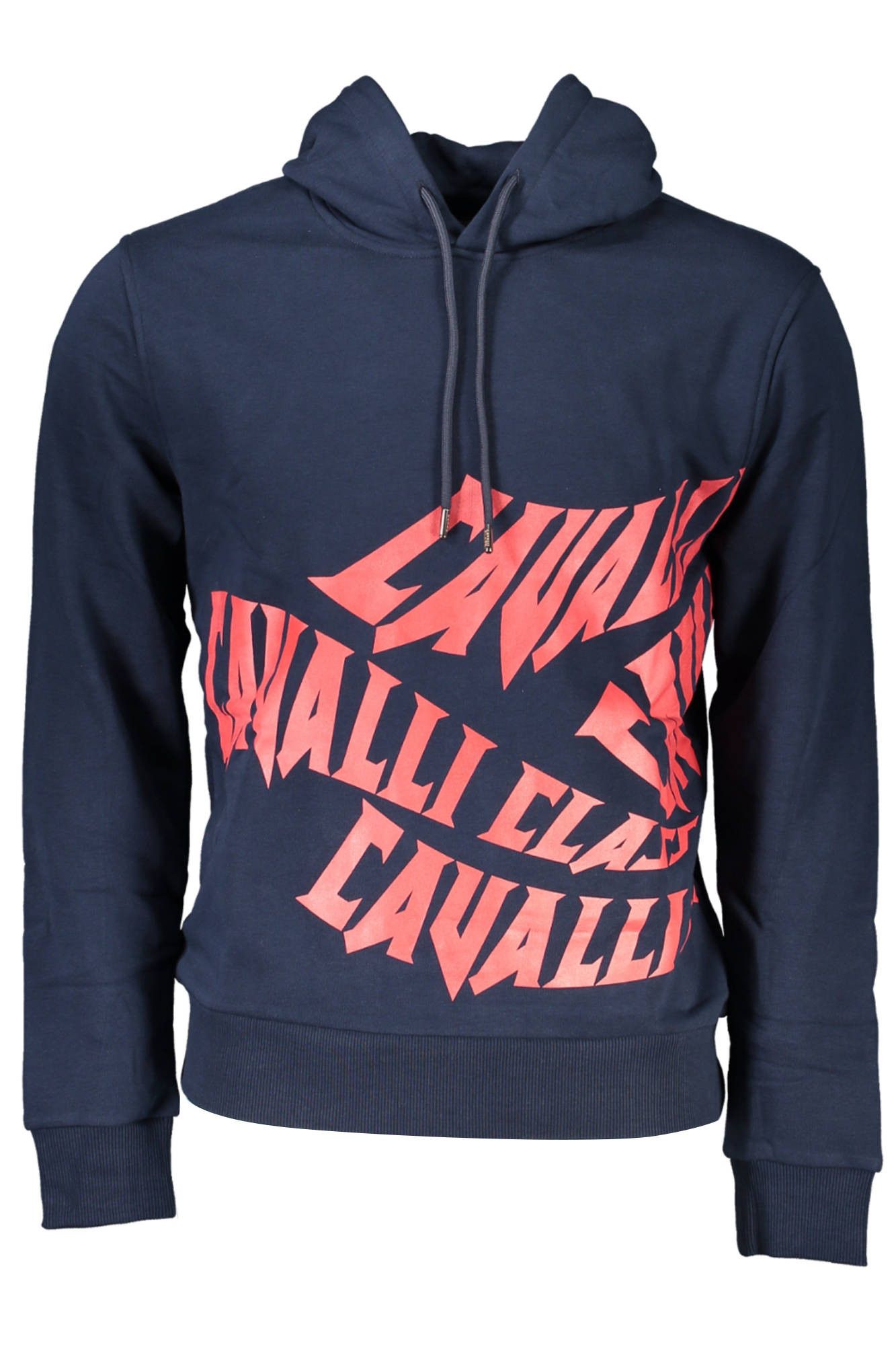 Cavalli Class Large Circle Logo Navy Blue Sweatshirt