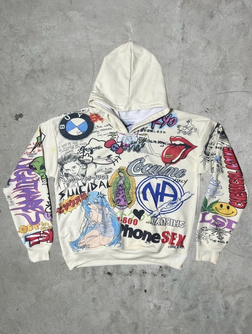 Graffiti Hoodie Vlone Hoodie Grailed VLONE Black Red Dragon