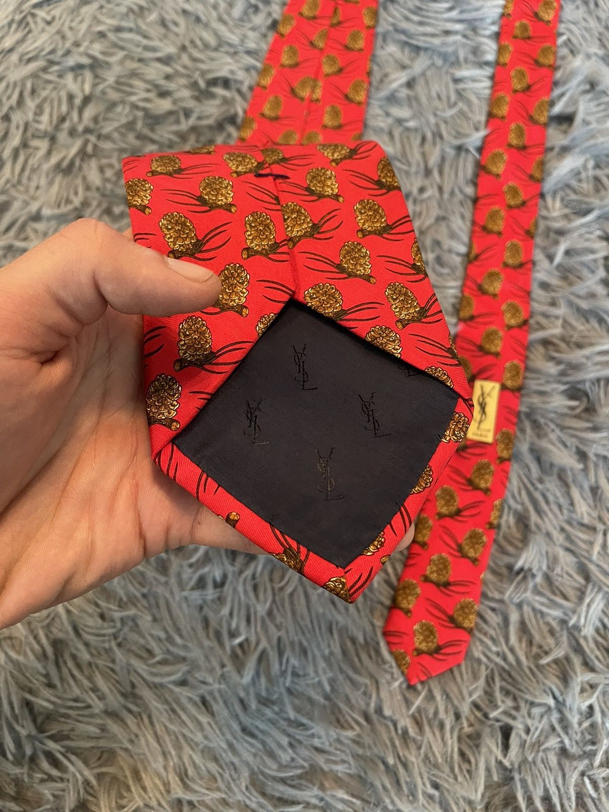 Vintage × Yves Saint Laurent Yves Saint Laurent YSL 90s vintage silk tie Size ONE SIZE - 5 Thumbnail