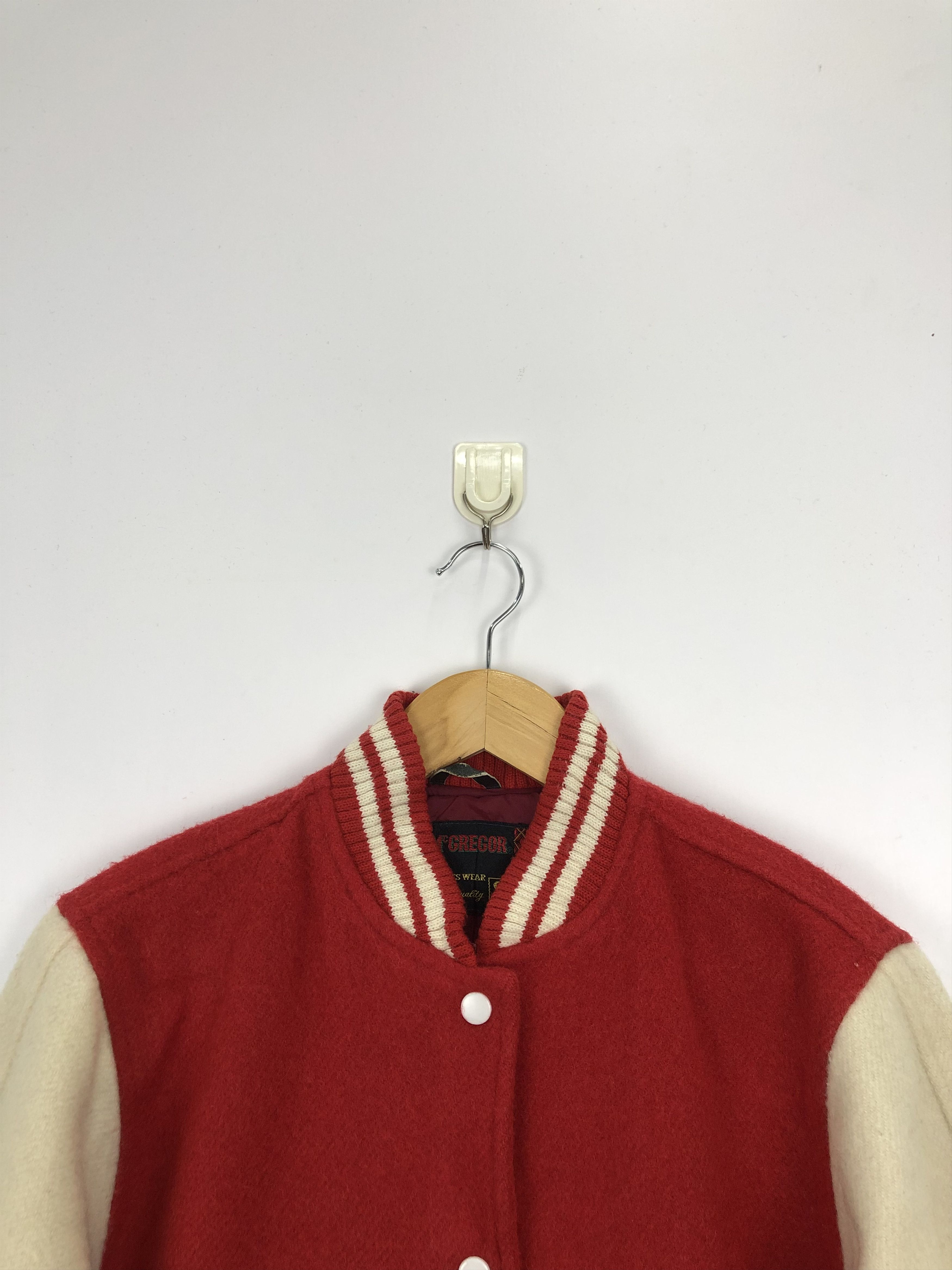 McGregor × Vintage Vintage 90s Mcgregor Wool Varsity Jacket Red Size US M / EU 48-50 / 2 - 2 Thumbnail