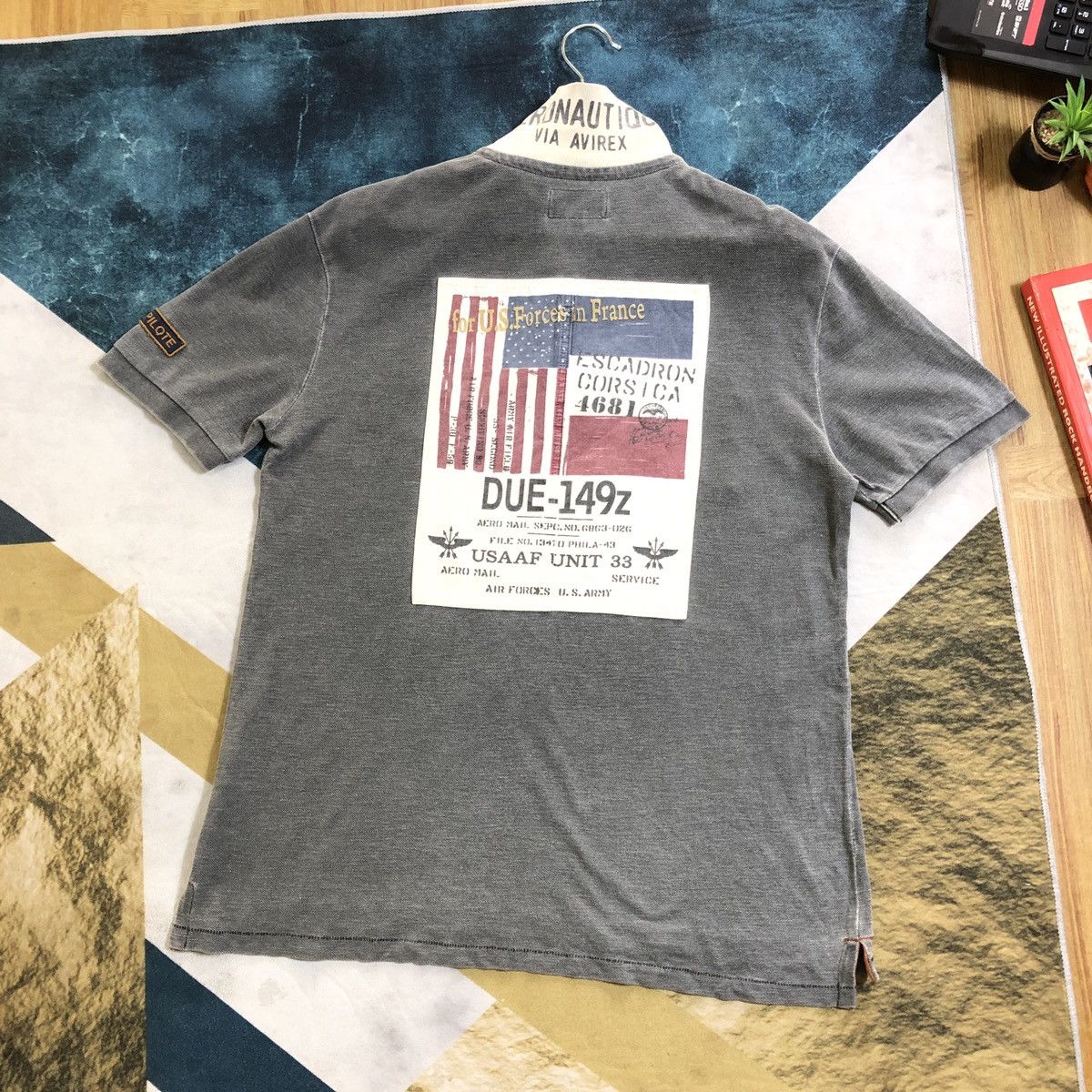 Avirex Rare! Avirex Air Force Patchwork Polo Faded Design Tshirt Size US L / EU 52-54 / 3 - 2 Thumbnail