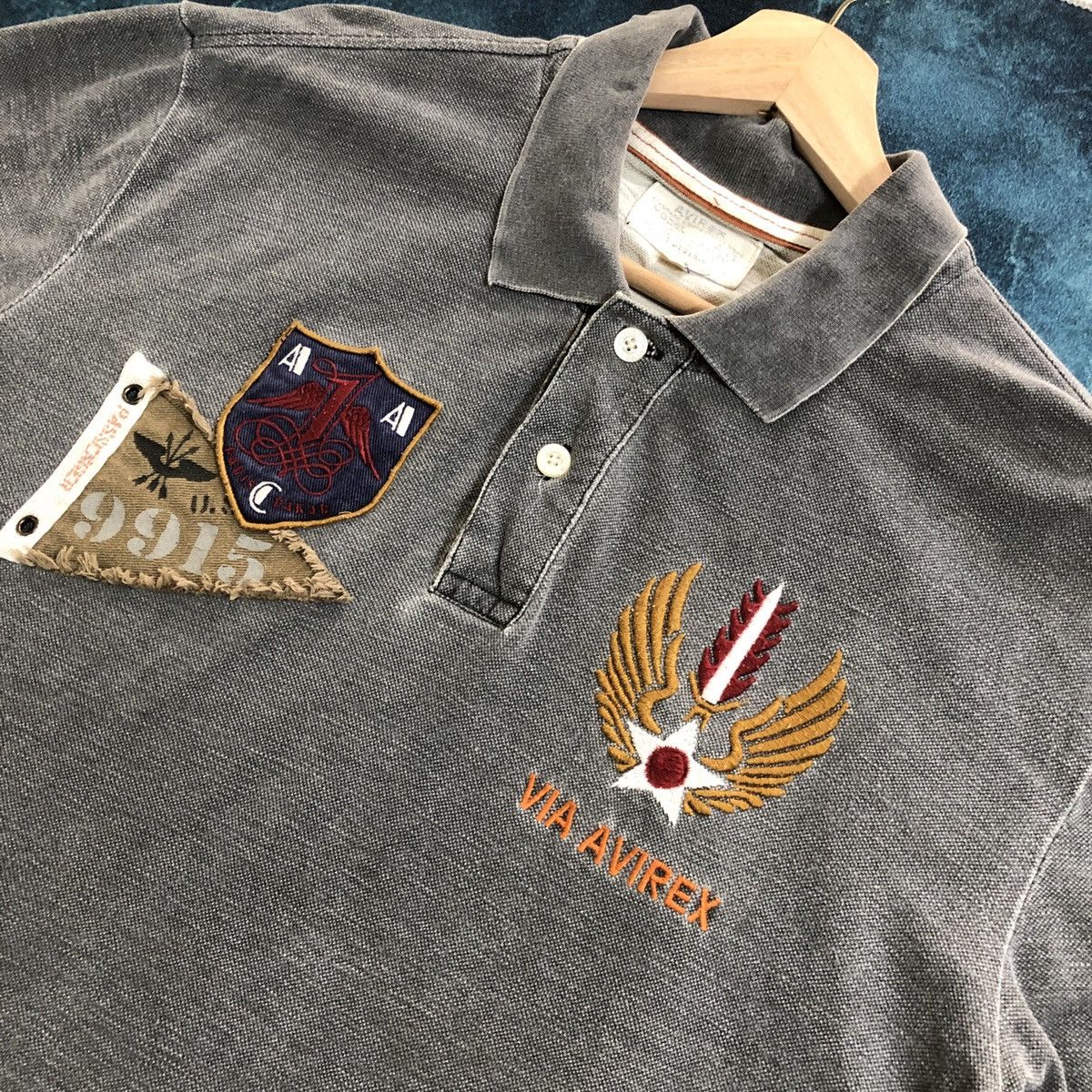 Avirex Rare! Avirex Air Force Patchwork Polo Faded Design Tshirt Size US L / EU 52-54 / 3 - 4 Thumbnail