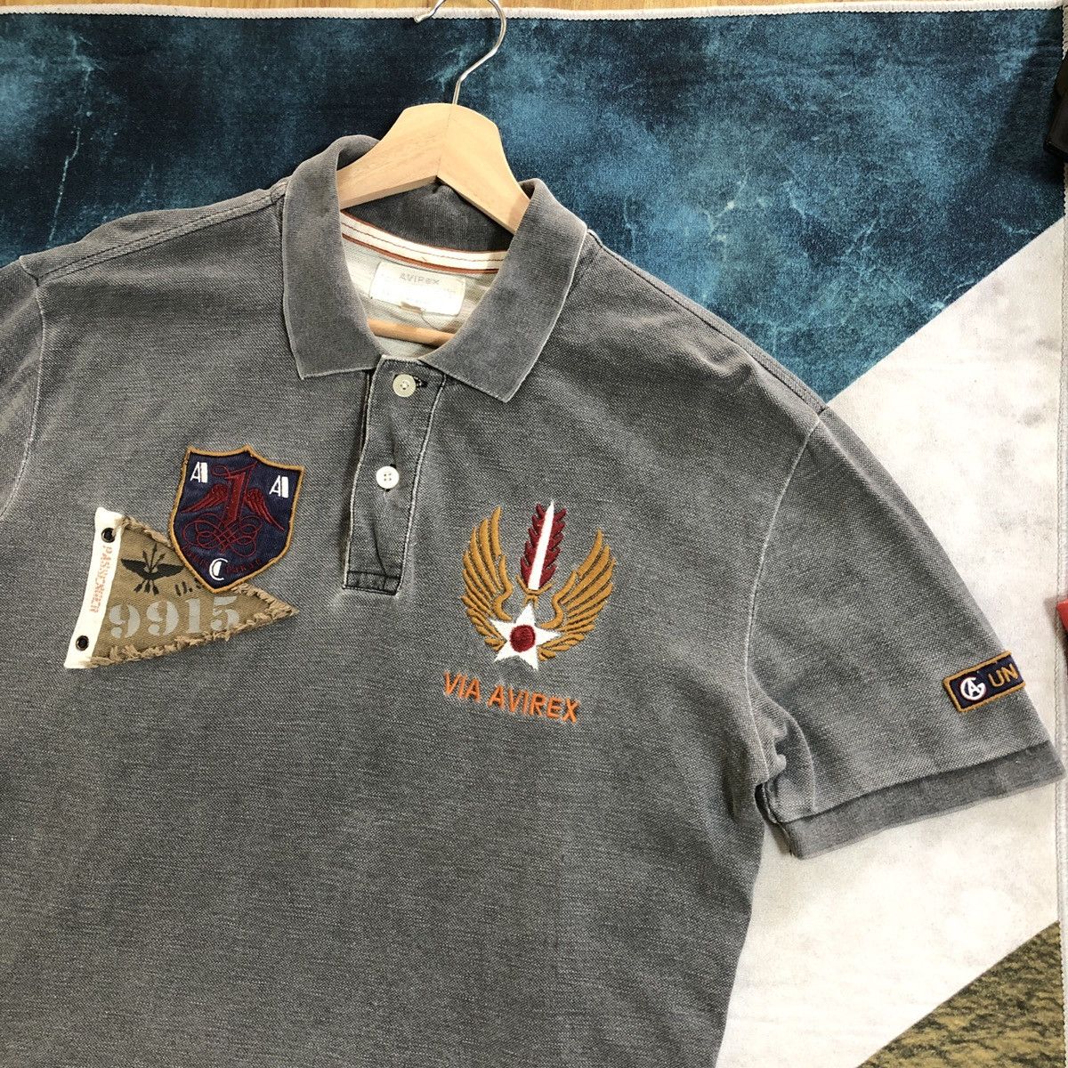 Avirex Rare! Avirex Air Force Patchwork Polo Faded Design Tshirt Size US L / EU 52-54 / 3 - 3 Thumbnail