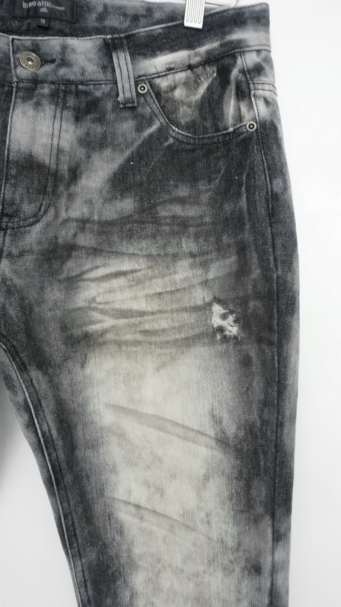 Japanese Brand Vintage IN THE ATTIC Smoke Distressed Slim Jeans - Size US 30 / EU 46 - 5 Thumbnail