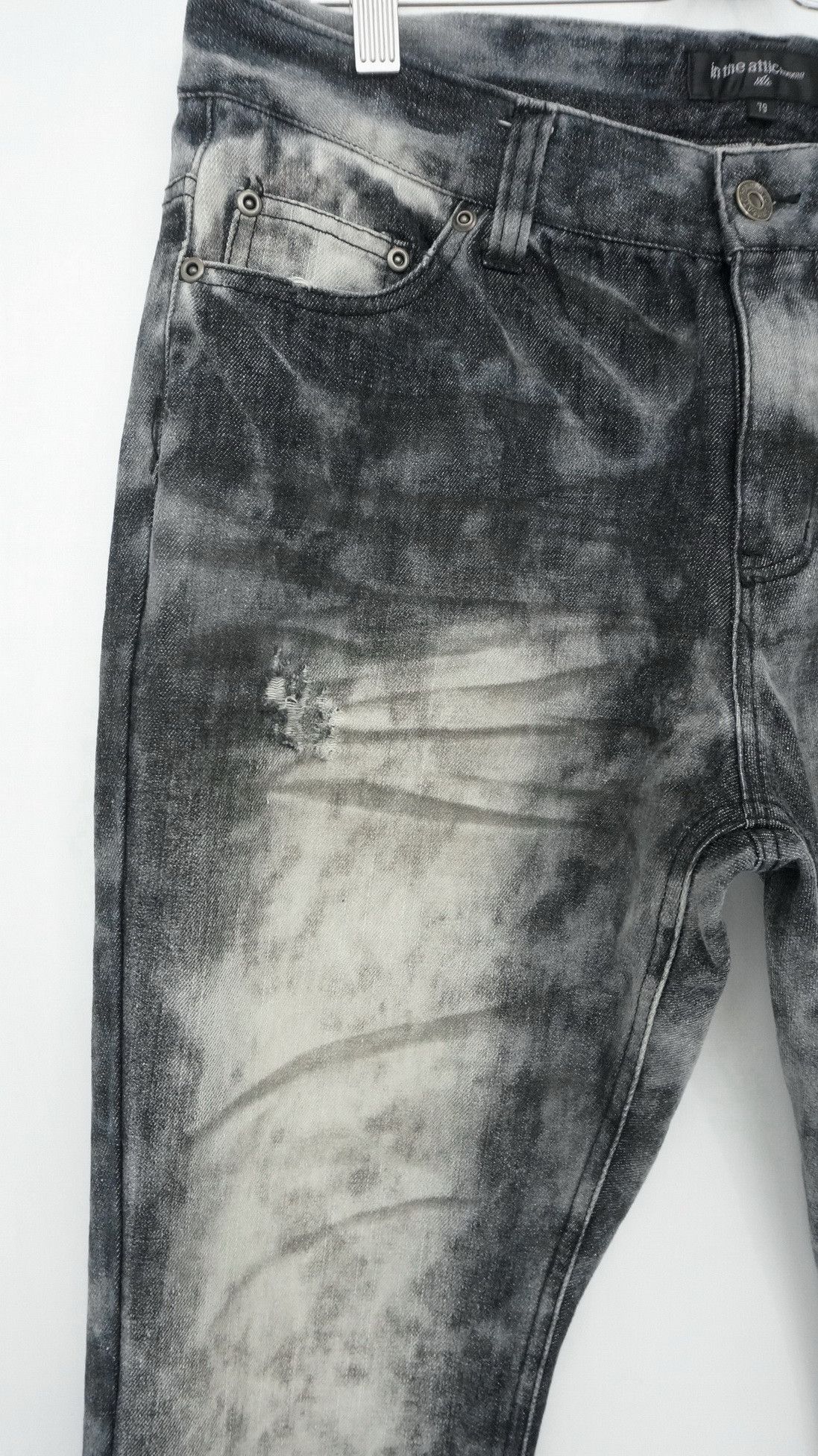 Japanese Brand Vintage IN THE ATTIC Smoke Distressed Slim Jeans - Size US 30 / EU 46 - 4 Thumbnail