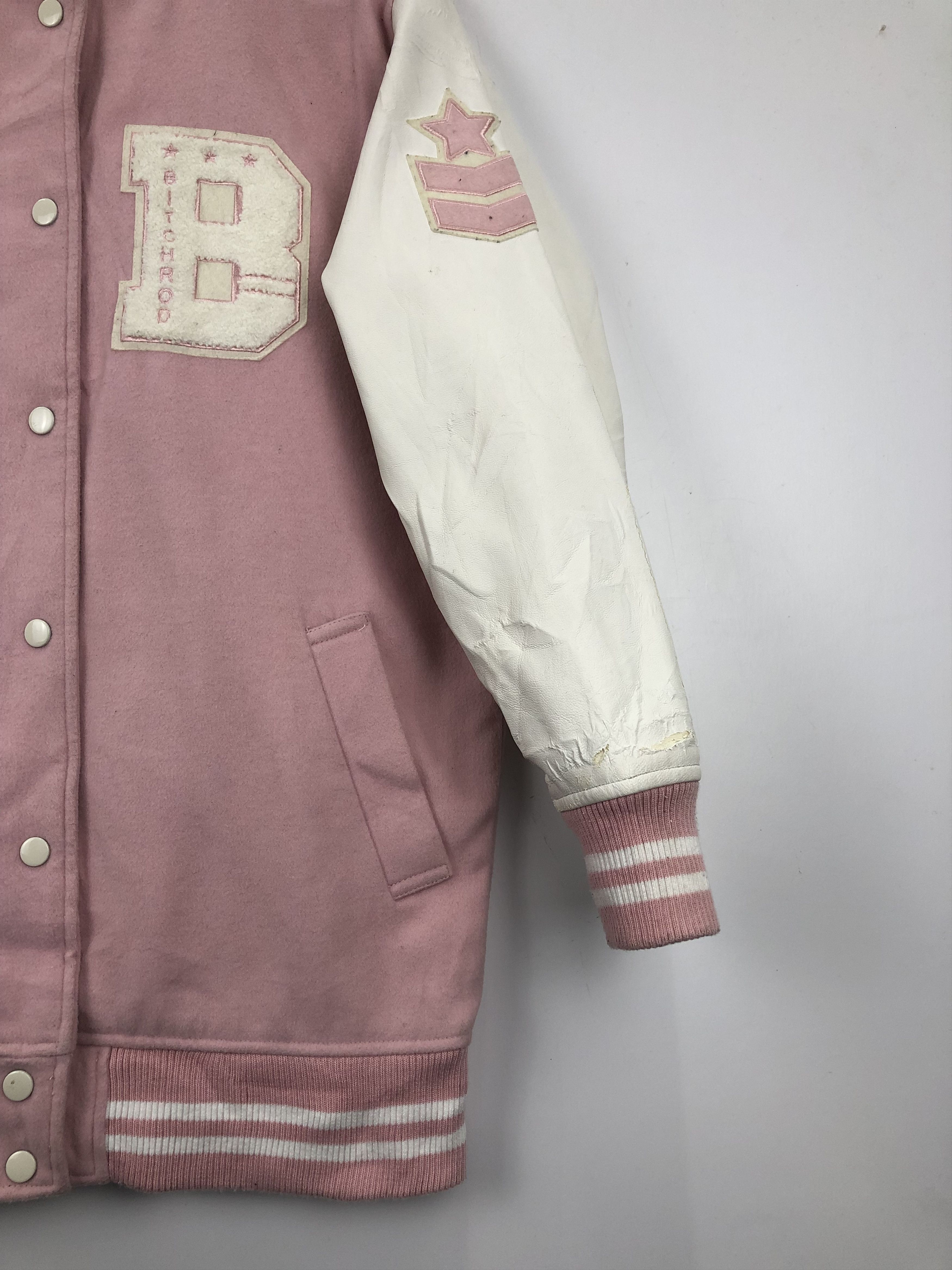 Japanese Brand × Vintage Vintage Japanese Brand Browny Sleeve Leather Varsity Jacket Size US L / EU 52-54 / 3 - 3 Thumbnail