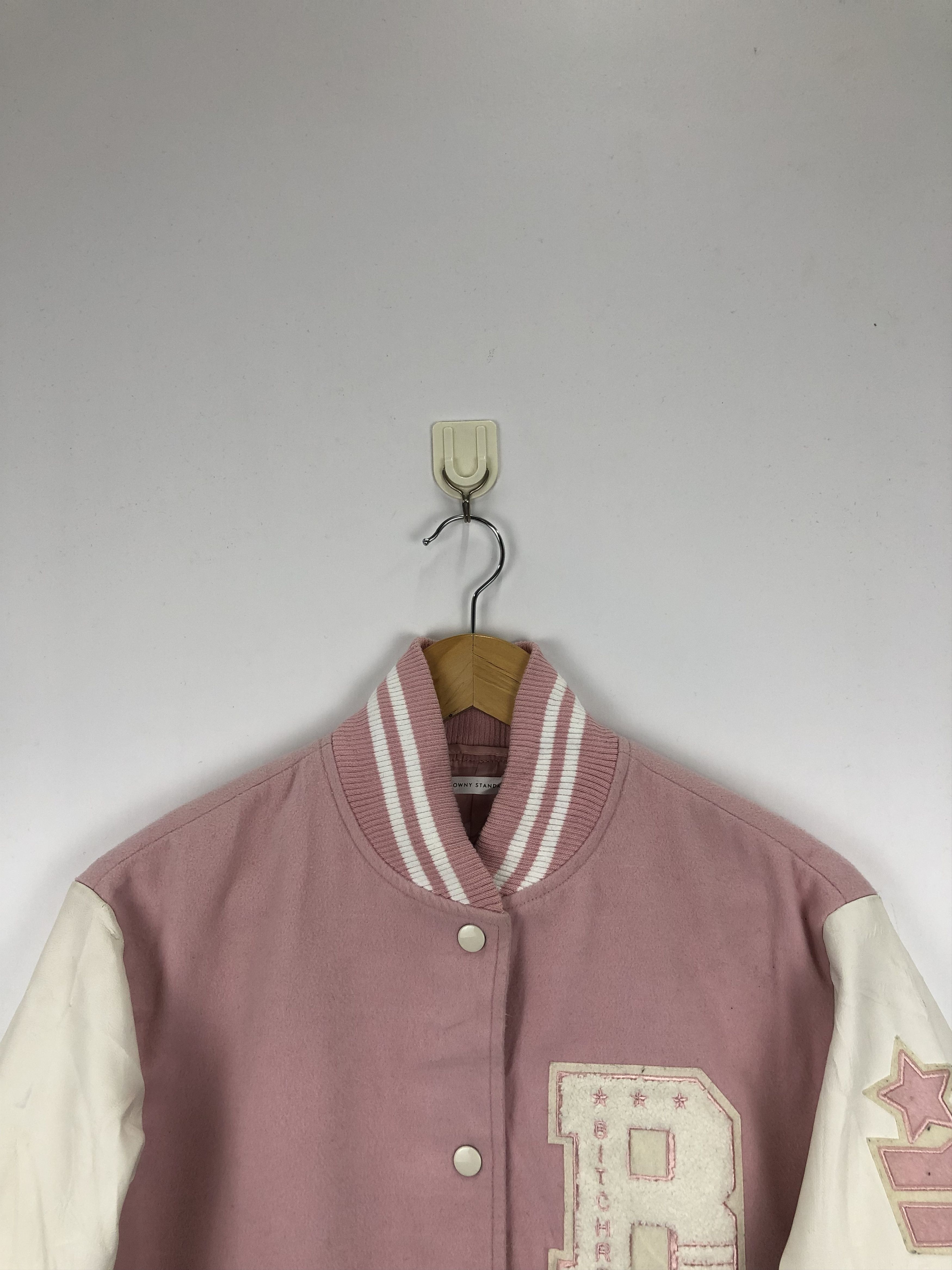 Japanese Brand × Vintage Vintage Japanese Brand Browny Sleeve Leather Varsity Jacket Size US L / EU 52-54 / 3 - 2 Thumbnail