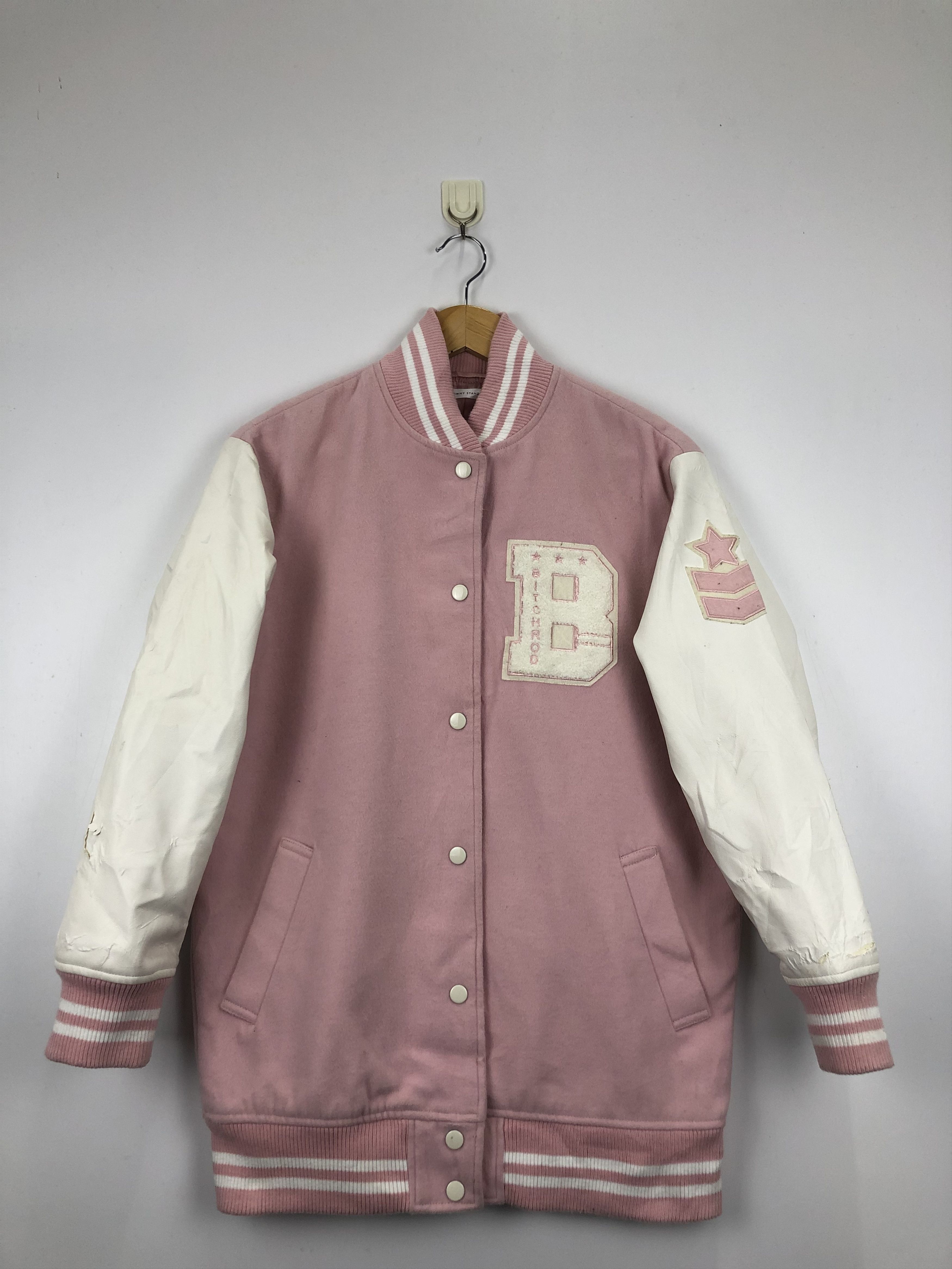Japanese Brand × Vintage Vintage Japanese Brand Browny Sleeve Leather Varsity Jacket Size US L / EU 52-54 / 3 - 1 Thumbnail