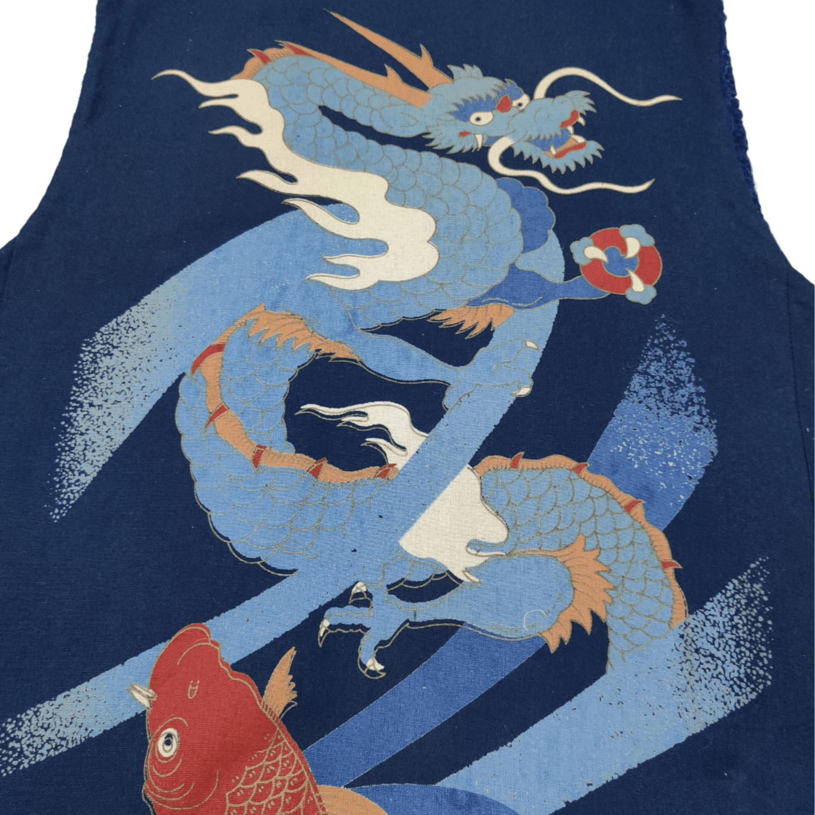 Indigo Vintage Kimono Japan Dragon Koil Fish Sleeveless/Vest Size US L / EU 52-54 / 3 - 2 Thumbnail