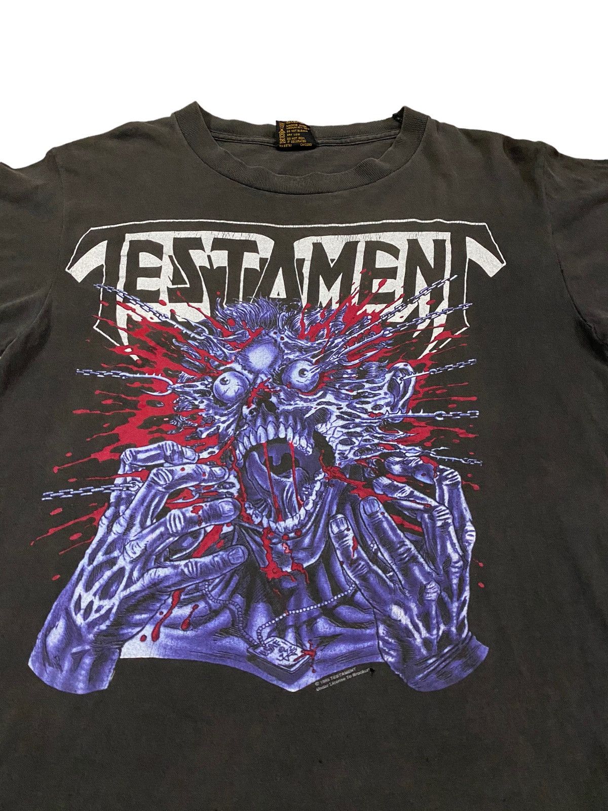 Band Tees × Rock T Shirt × Vintage Vintage Testament pushead faded 