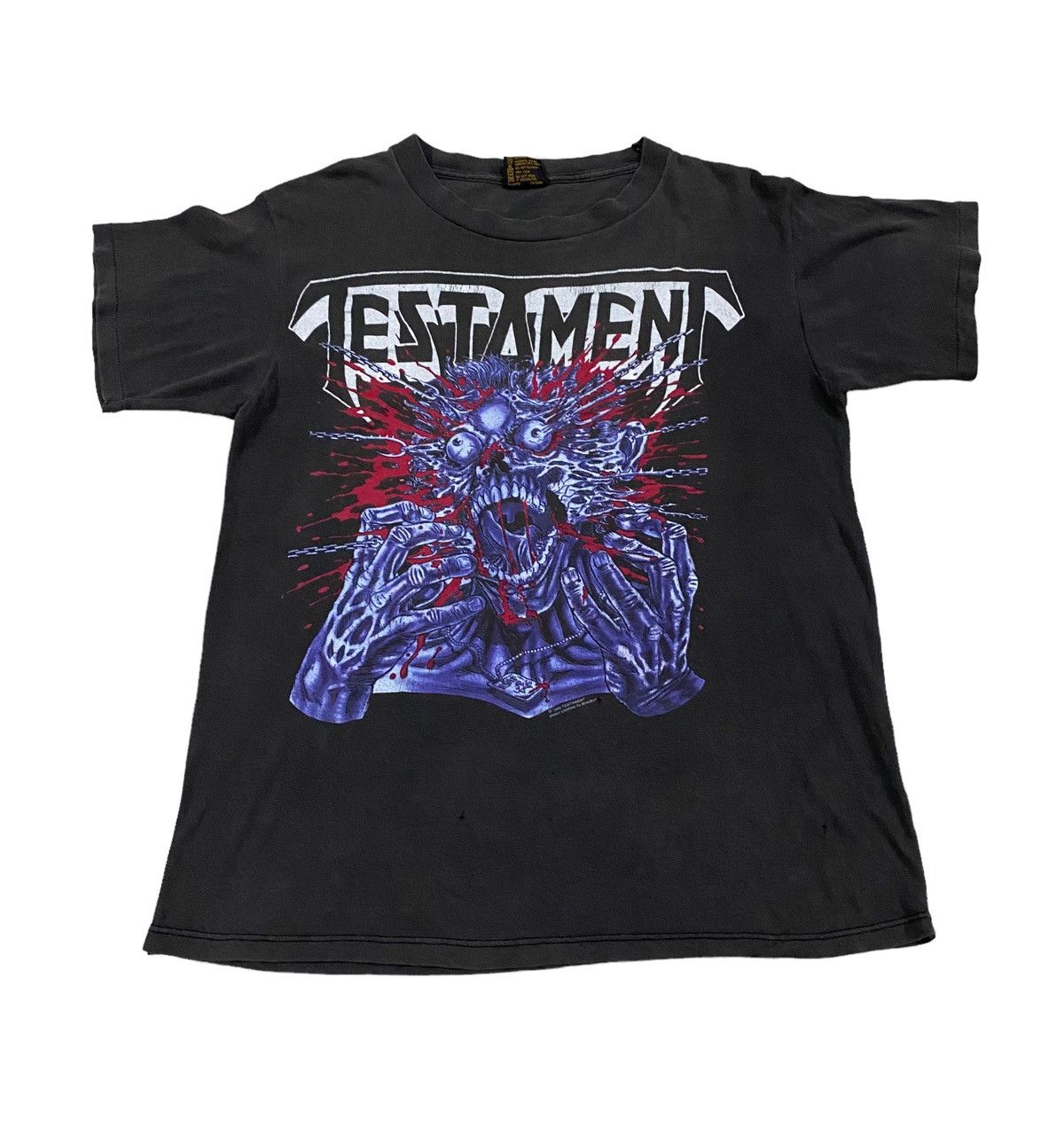 Band Tees × Rock T Shirt × Vintage Vintage Testament pushead faded 
