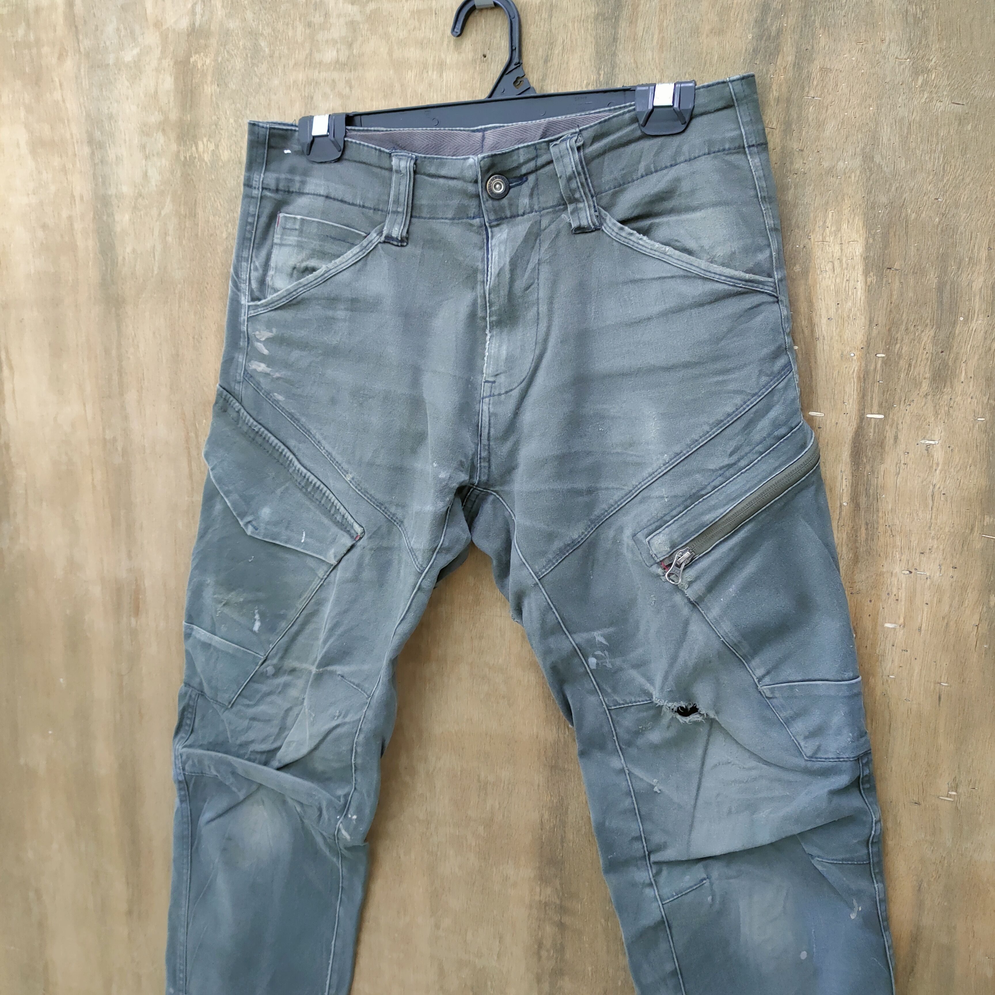 VINTAGE GENBA CARGO PANTS DAMAGE KNEE/ FADED COLOR