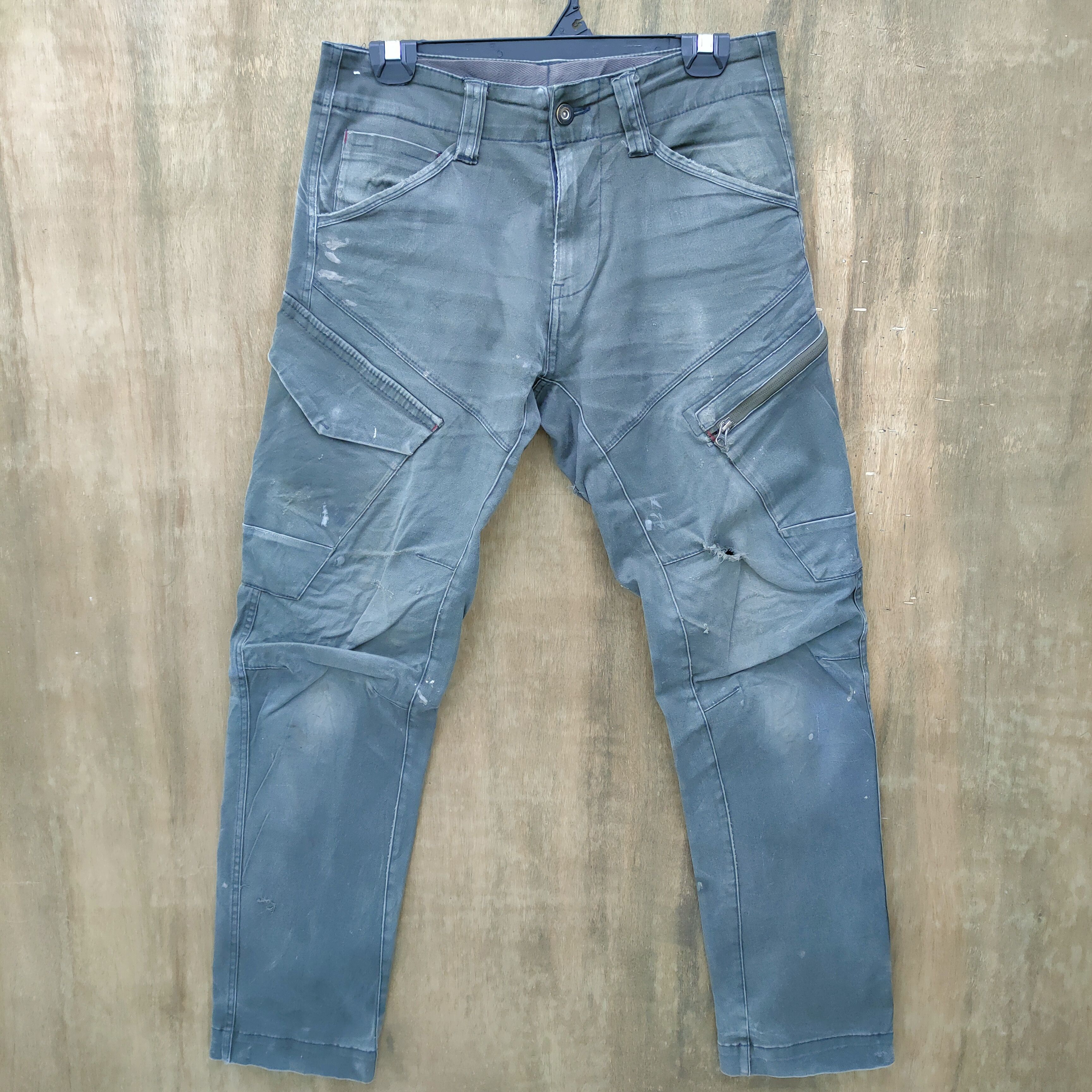 VINTAGE GENBA CARGO PANTS DAMAGE KNEE/ FADED COLOR
