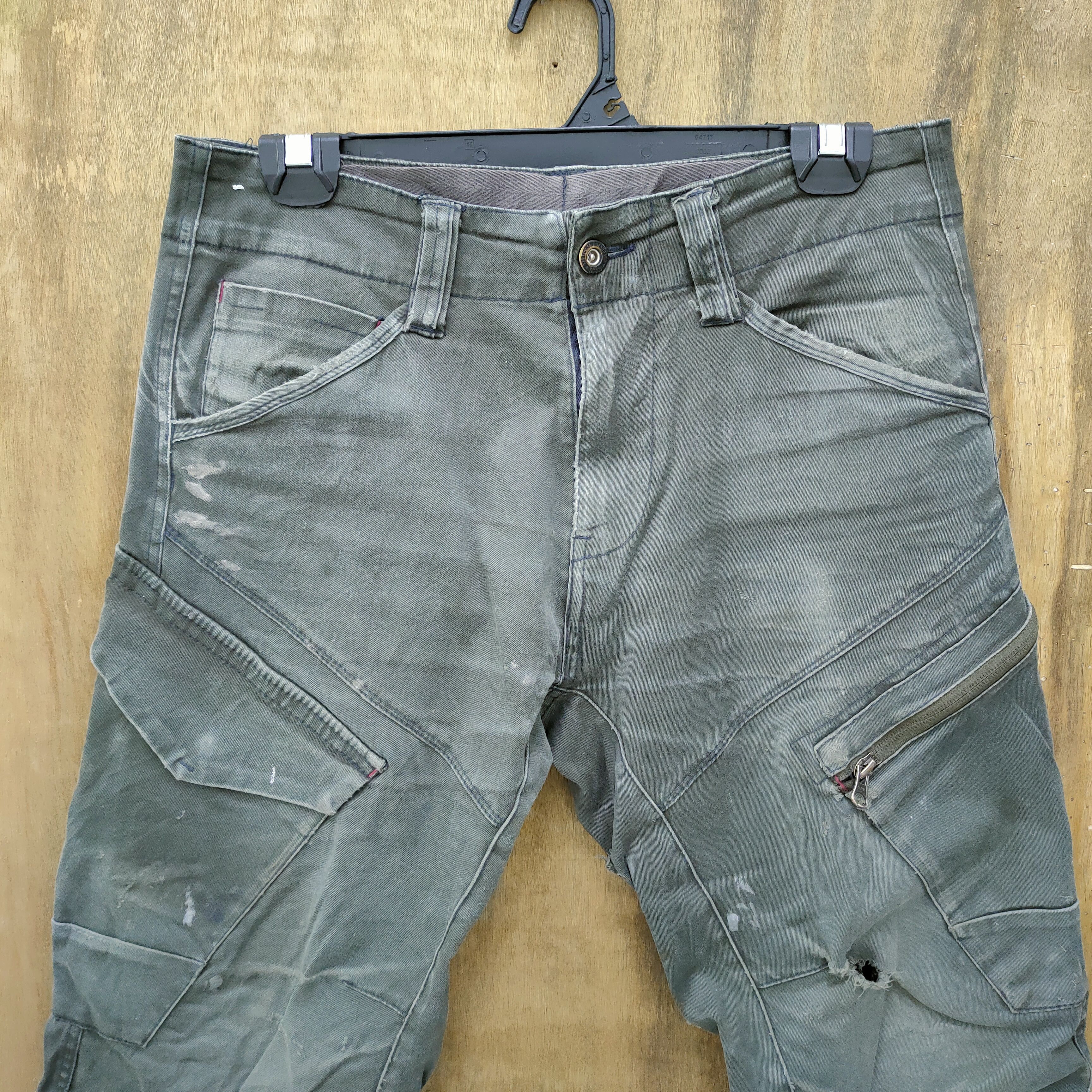 VINTAGE GENBA CARGO PANTS DAMAGE KNEE/ FADED COLOR