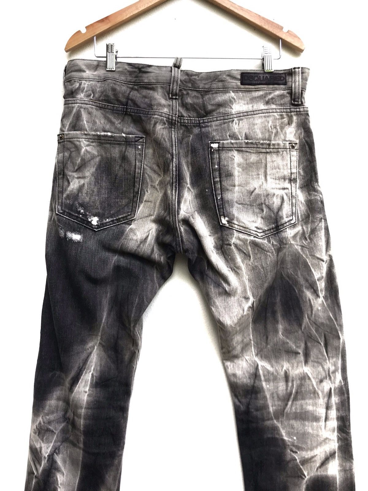 Dsquared2 Made in Italy Distressed Denim Paint Splatter Selvedge Size US 37 - 16 Thumbnail