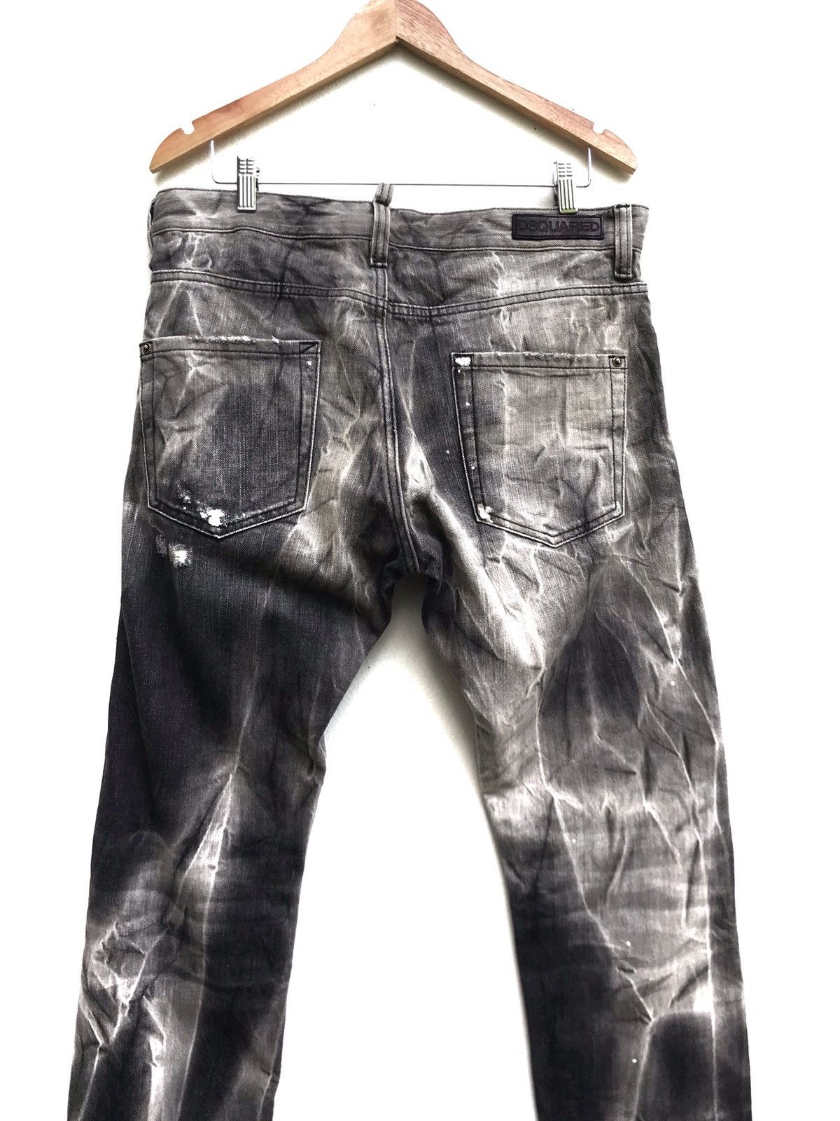 Dsquared2 Made in Italy Distressed Denim Paint Splatter Selvedge Size US 37 - 13 Thumbnail