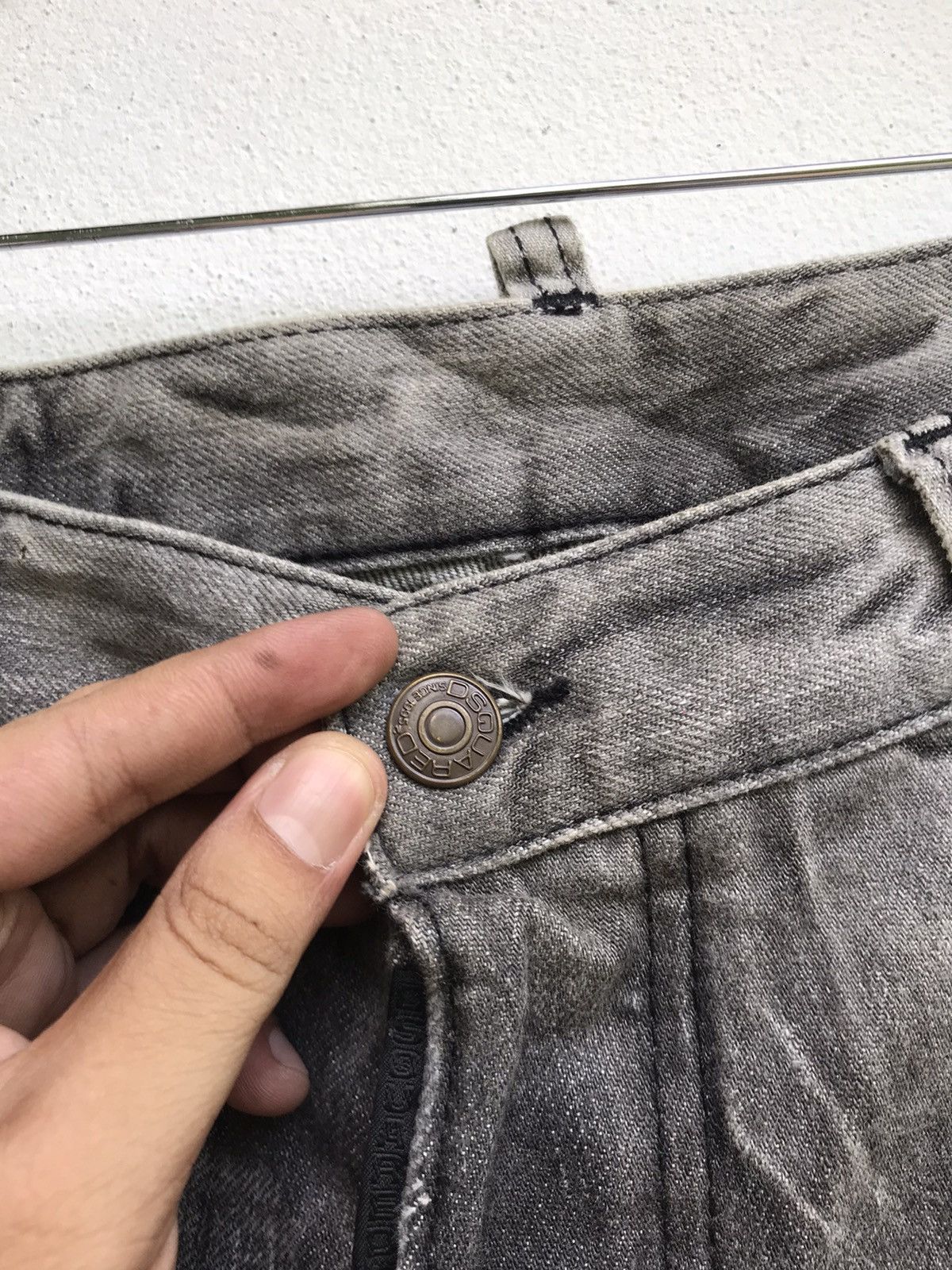 Dsquared2 Made in Italy Distressed Denim Paint Splatter Selvedge Size US 37 - 19 Thumbnail