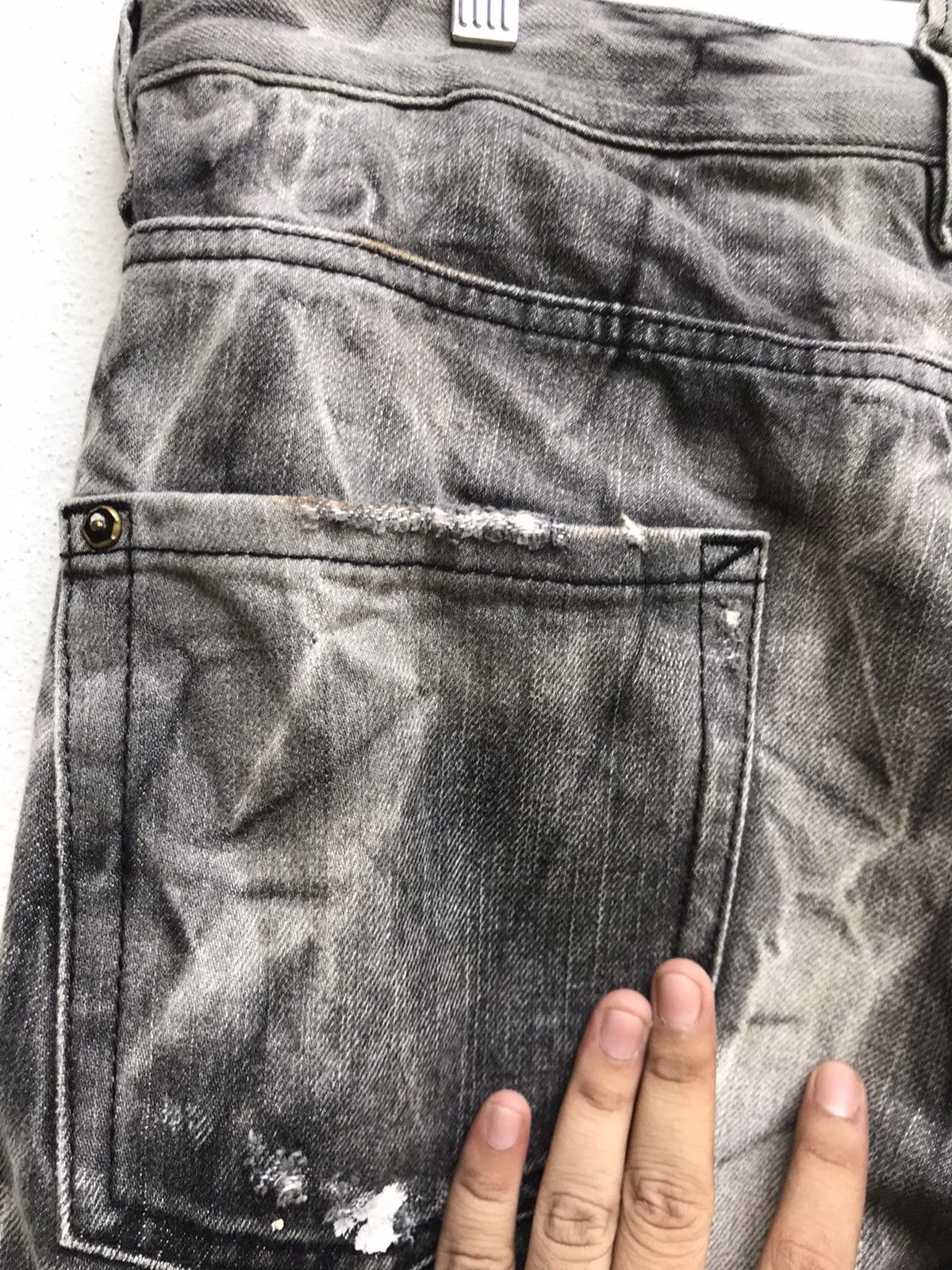 Dsquared2 Made in Italy Distressed Denim Paint Splatter Selvedge Size US 37 - 15 Thumbnail