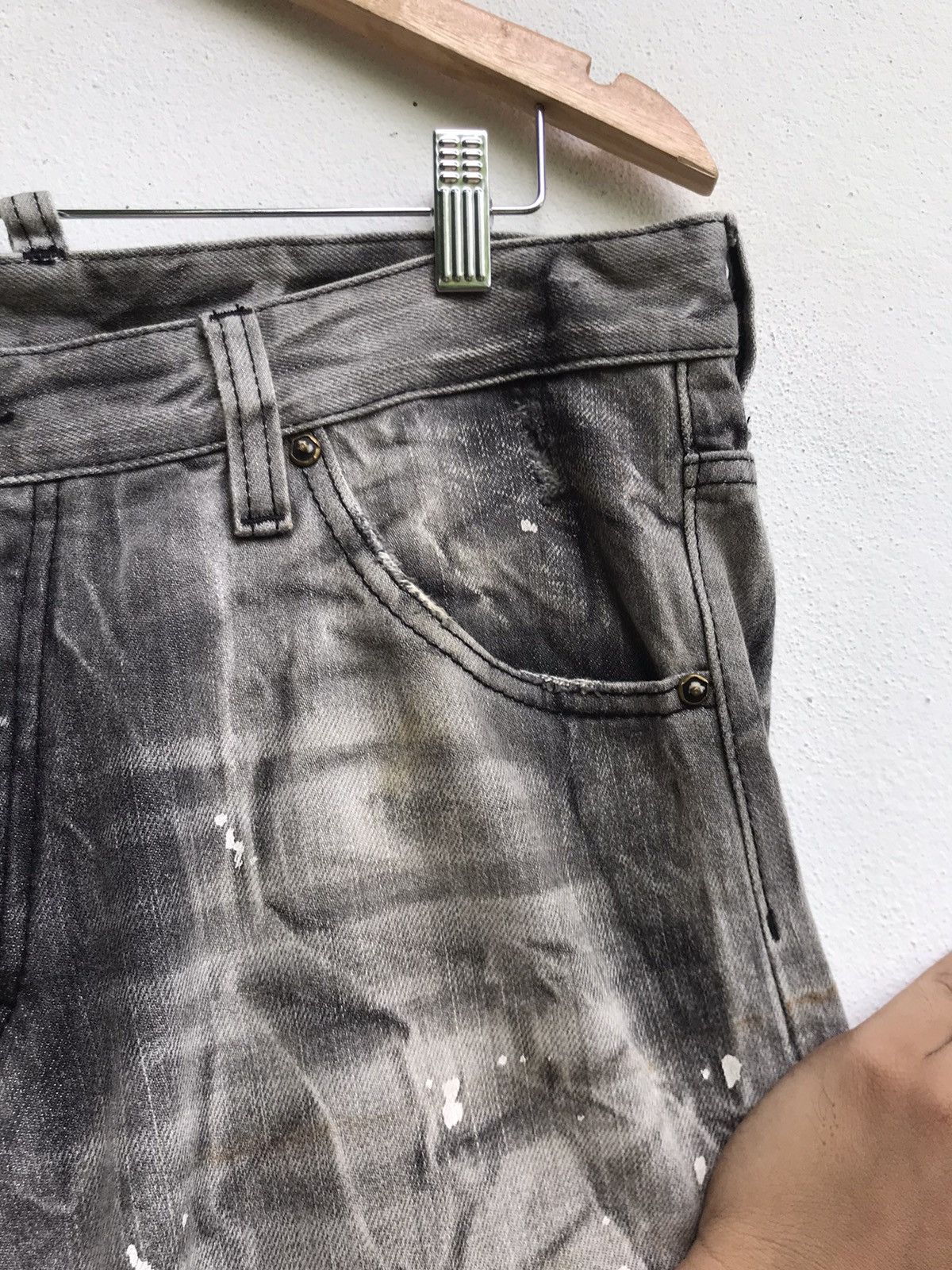 Dsquared2 Made in Italy Distressed Denim Paint Splatter Selvedge Size US 37 - 10 Thumbnail